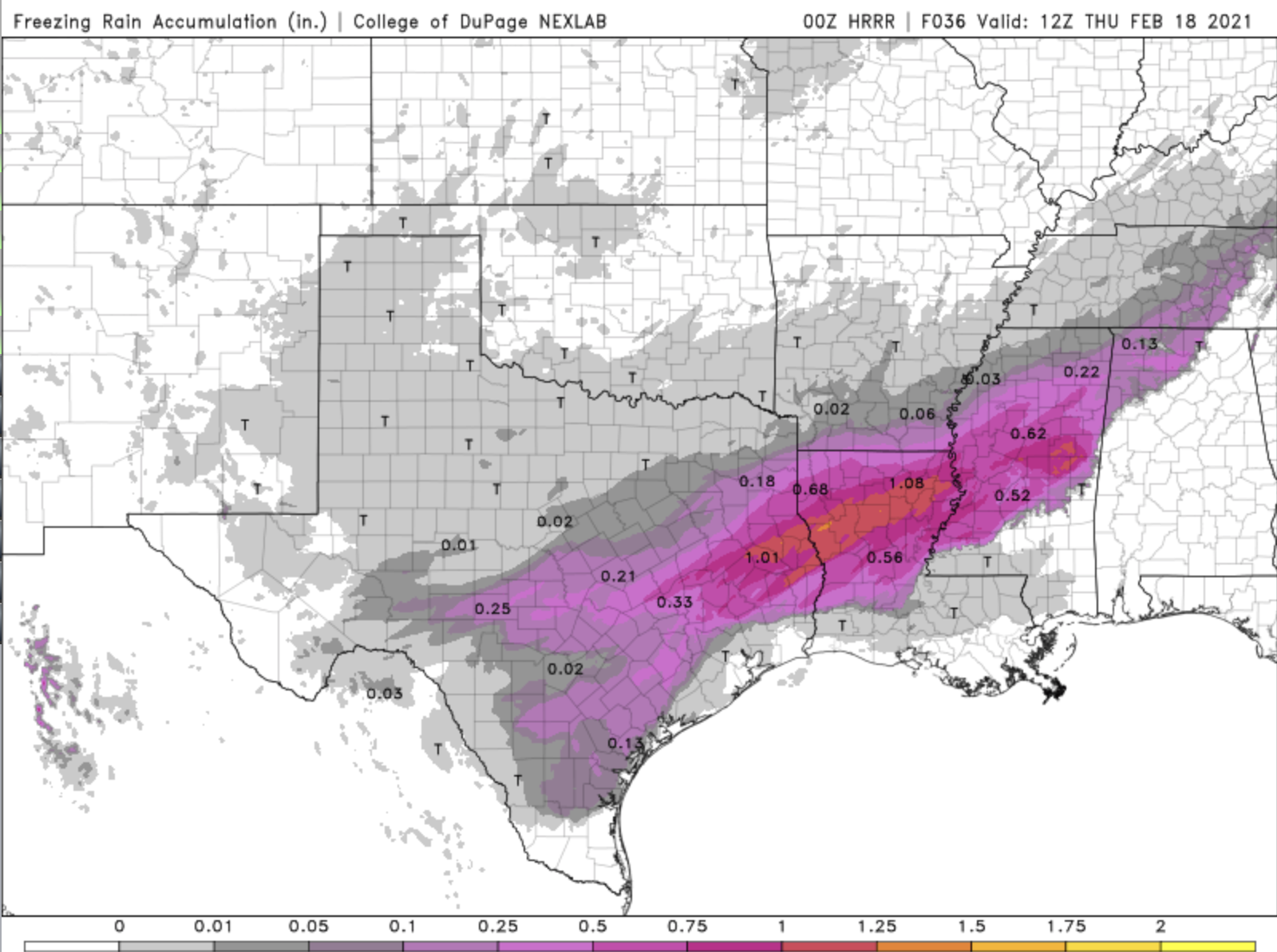 HRRR - Ice Accumulation by Thursday morning