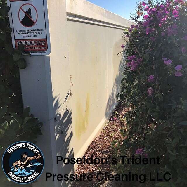 Gated community exterior wall cleaning and brightening #poseidonstridentpressurecleaning #poseidonstridentpressurecleaningllc #pressure #pressurecleaning #pressurewashing #powerwashing #softwashing #washing #clean #exterior #selfemployed #floridabusi