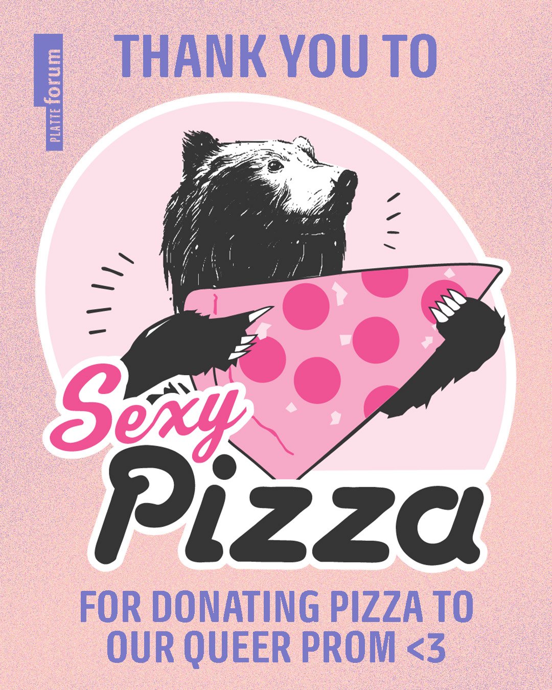 Our Queer Prom was a success, and the delicious treats were what really tied it all together. Thank you to @sexypizza for donating pizza to our event and providing our interns and friends with the energy needed to energize the dance floor! Stay tuned