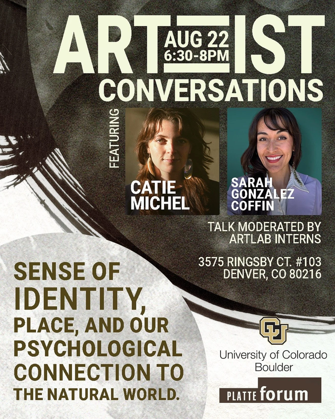 Our next Artist Conversations session is coming up! This round features an evening of reflection and dialogue with Catie Michel and Sarah Gonzalez Coffin. Together, they&rsquo;ll explore the themes of identity, place, and our psychological connection