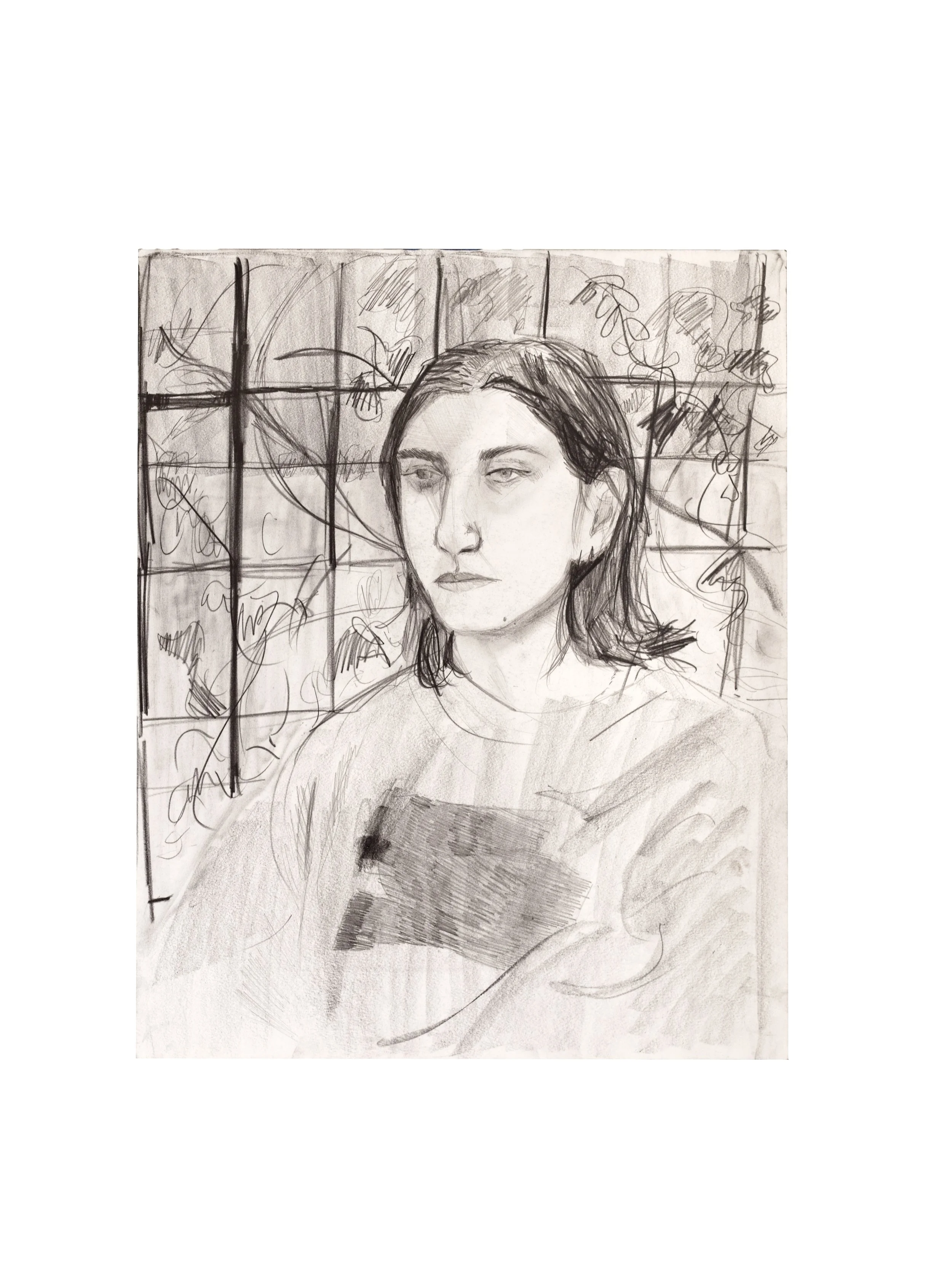 "Grace", Graphite Materials on Paper, 20 x 16 inches, 2025