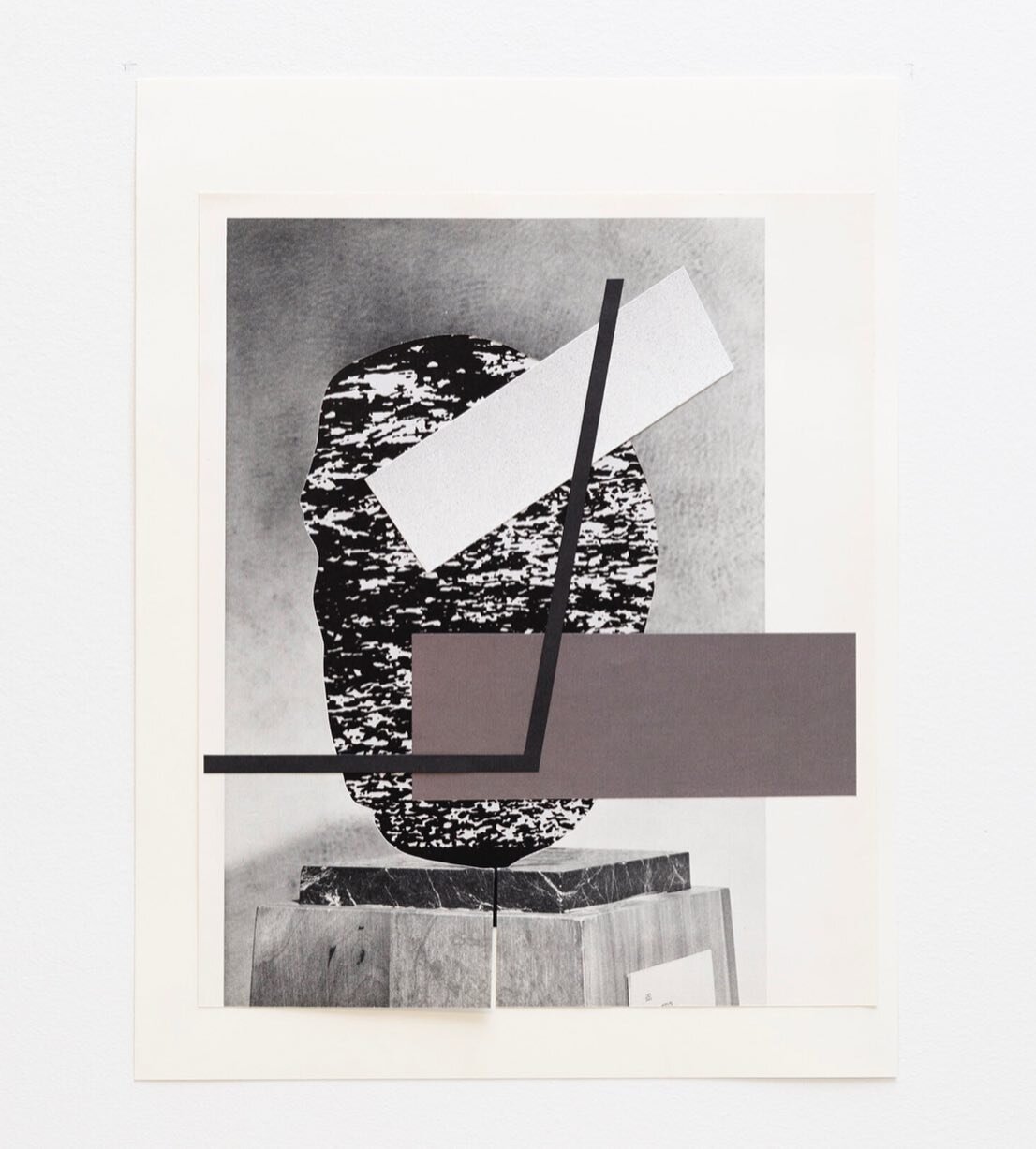 Caleb Taylor - Portrait of a Stone (Codex Remodeled Series), collage on found book pages, 15.25 x 11.5 inches, 2019
