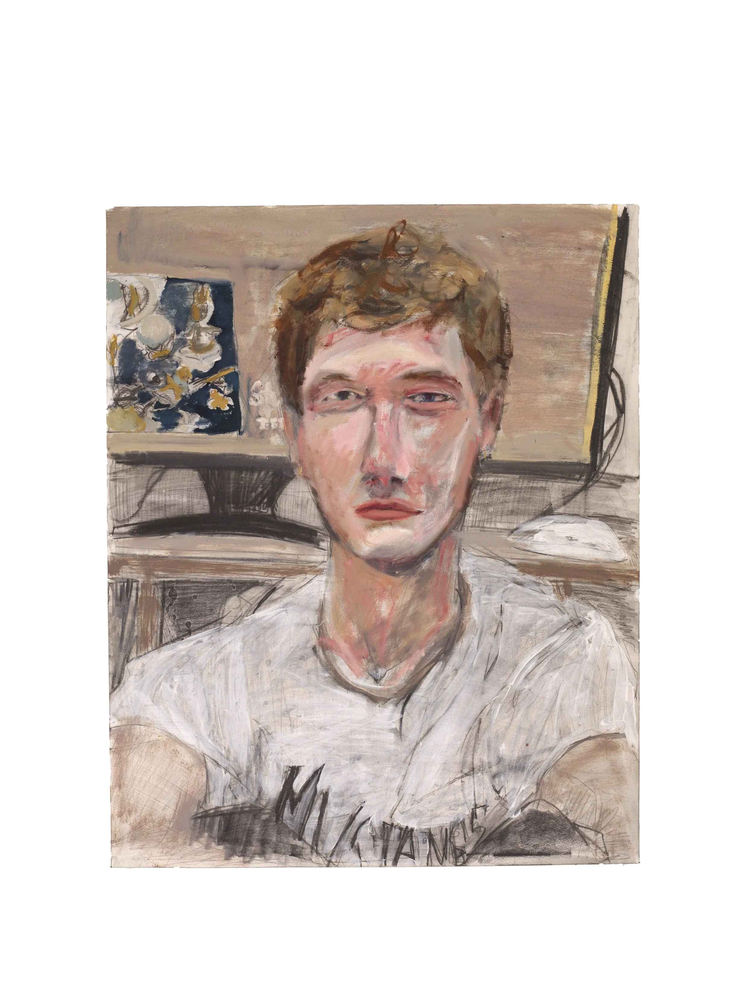 "Christopher", Oil and Graphite Materials on Paper, 16 x 20 inches, 2024