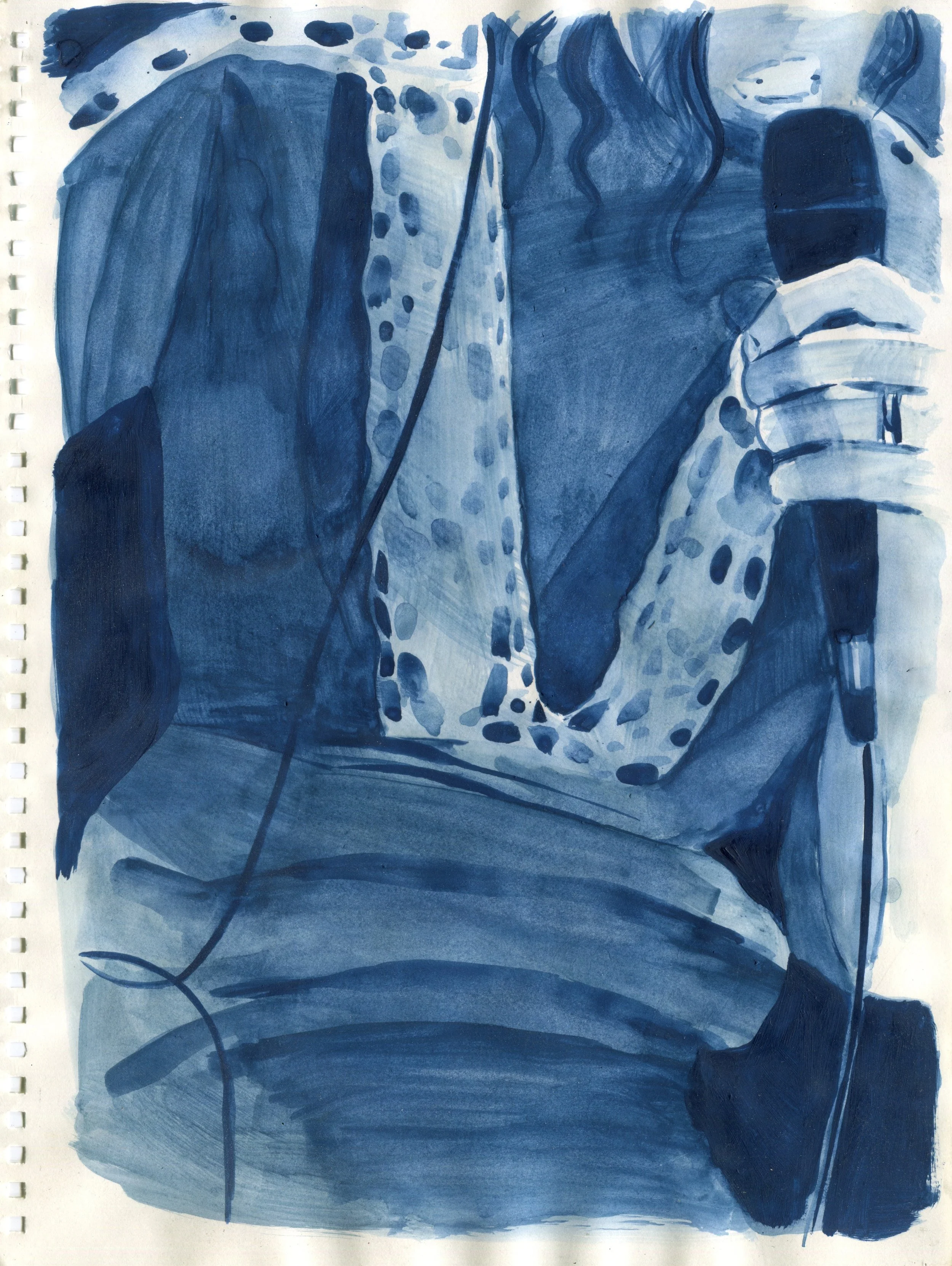 Logan T. Sibrel, “Meg (Bookends)”, Gouache on paper, 12.25 x 9.25 inches, 2025 