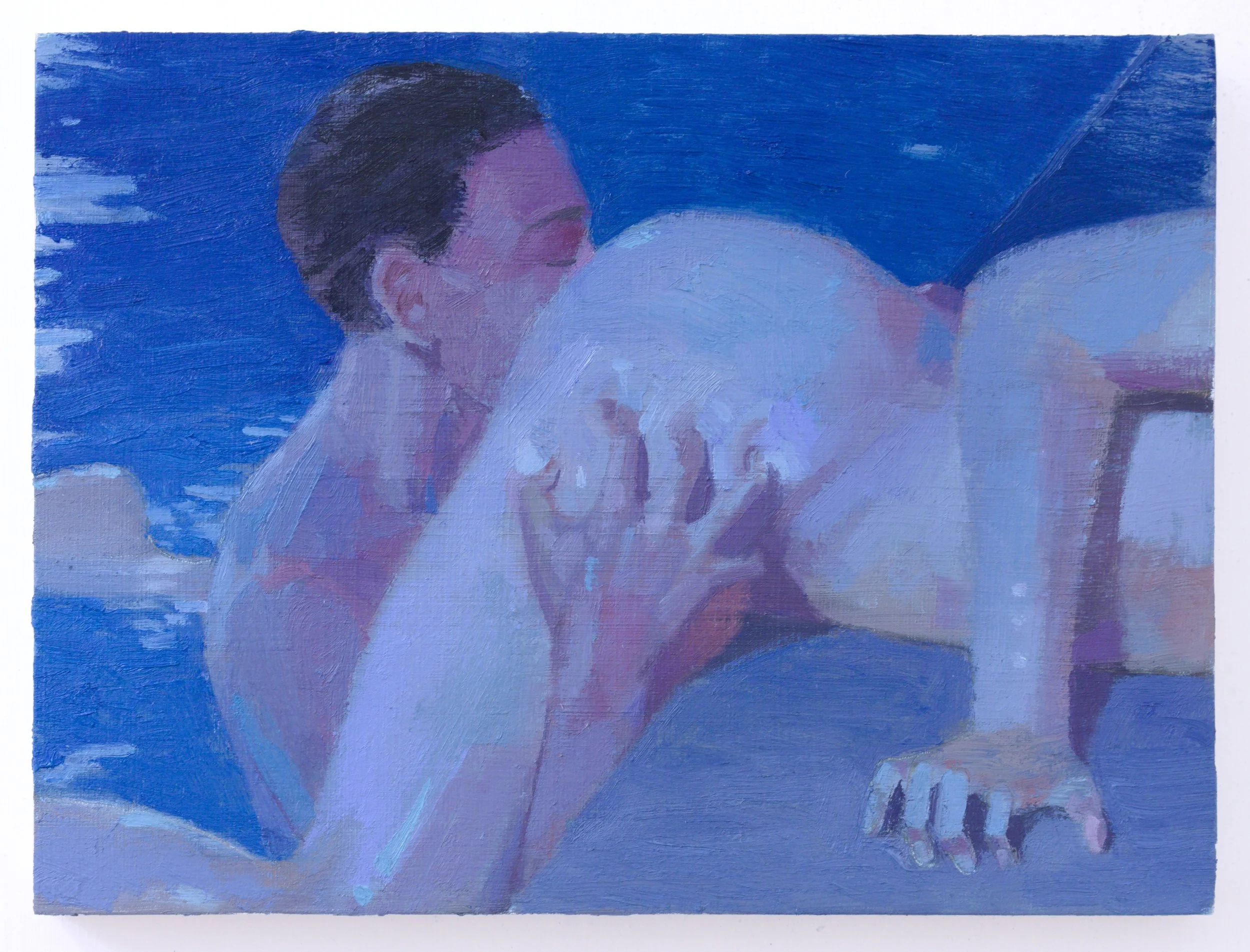 Nathan Mullins, "Feet Wet", oil on panel, 6 x 8 inches, 2025
