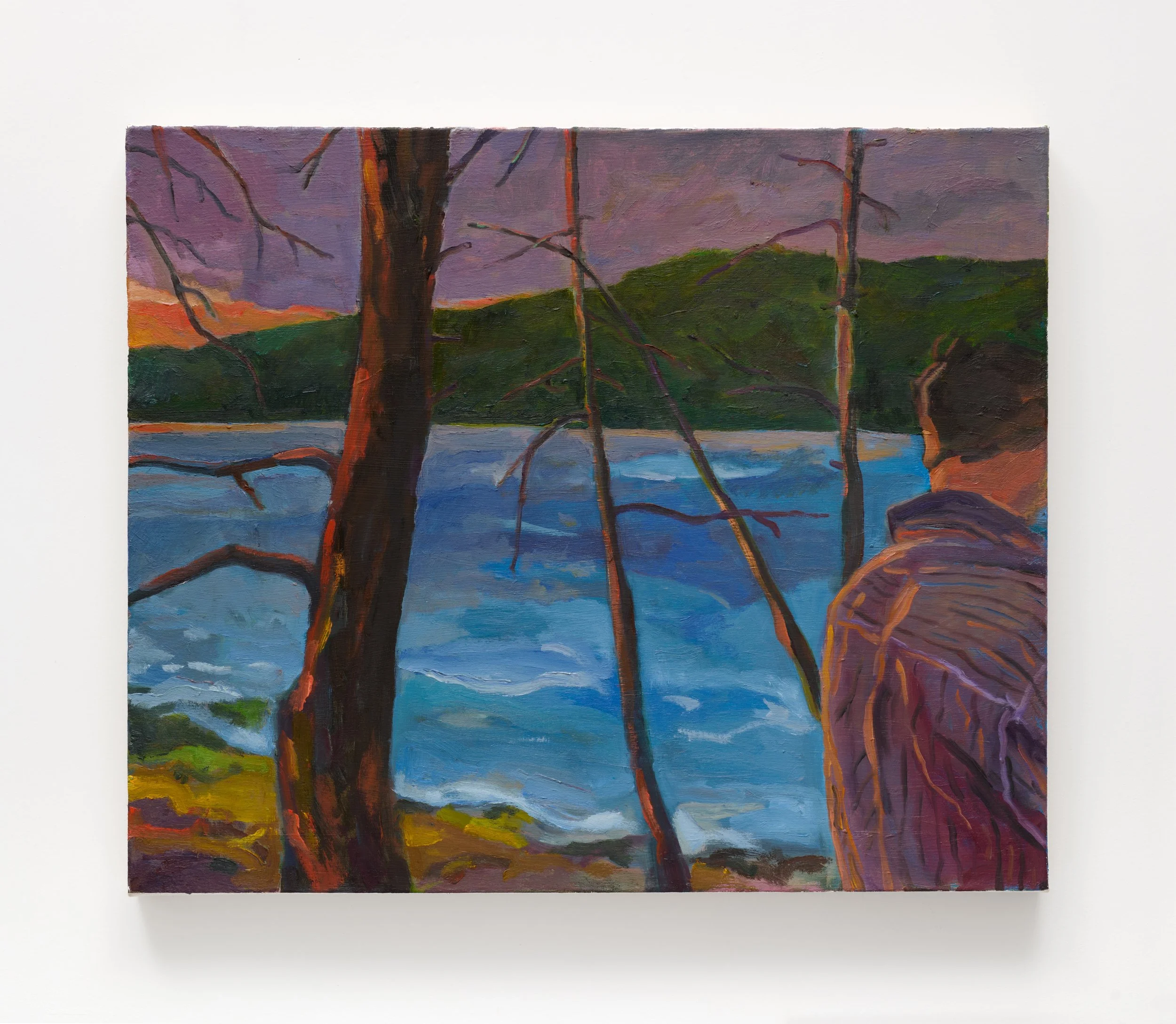 Tin Nguyen, “into the next morning, between the trees”, oil on canvas, 24 x 20 inches, 2025