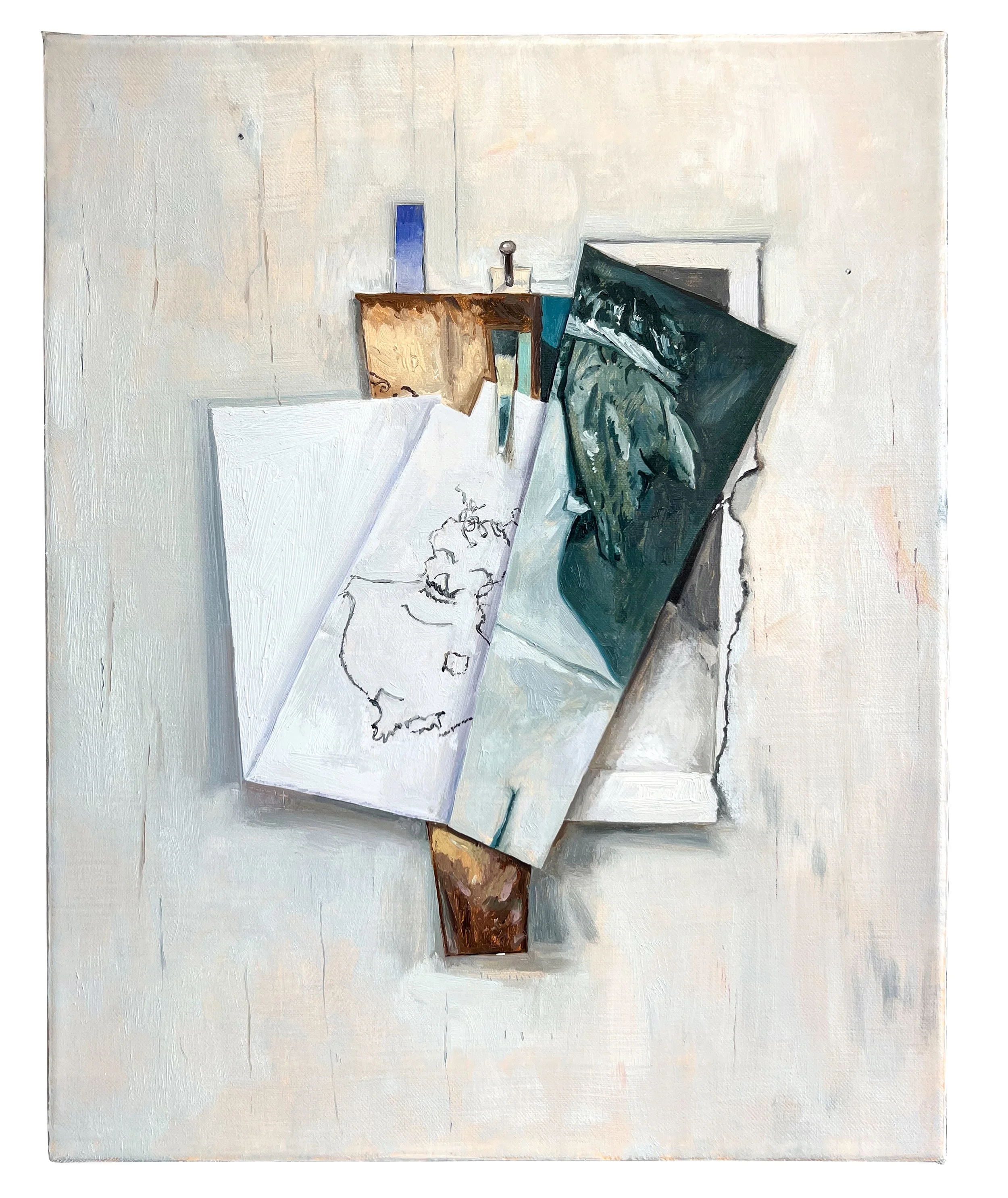 Hank Ehrenfried, "Angelus Novus with Pocket Square", 15 x 12 inches, Oil on linen, 2025 