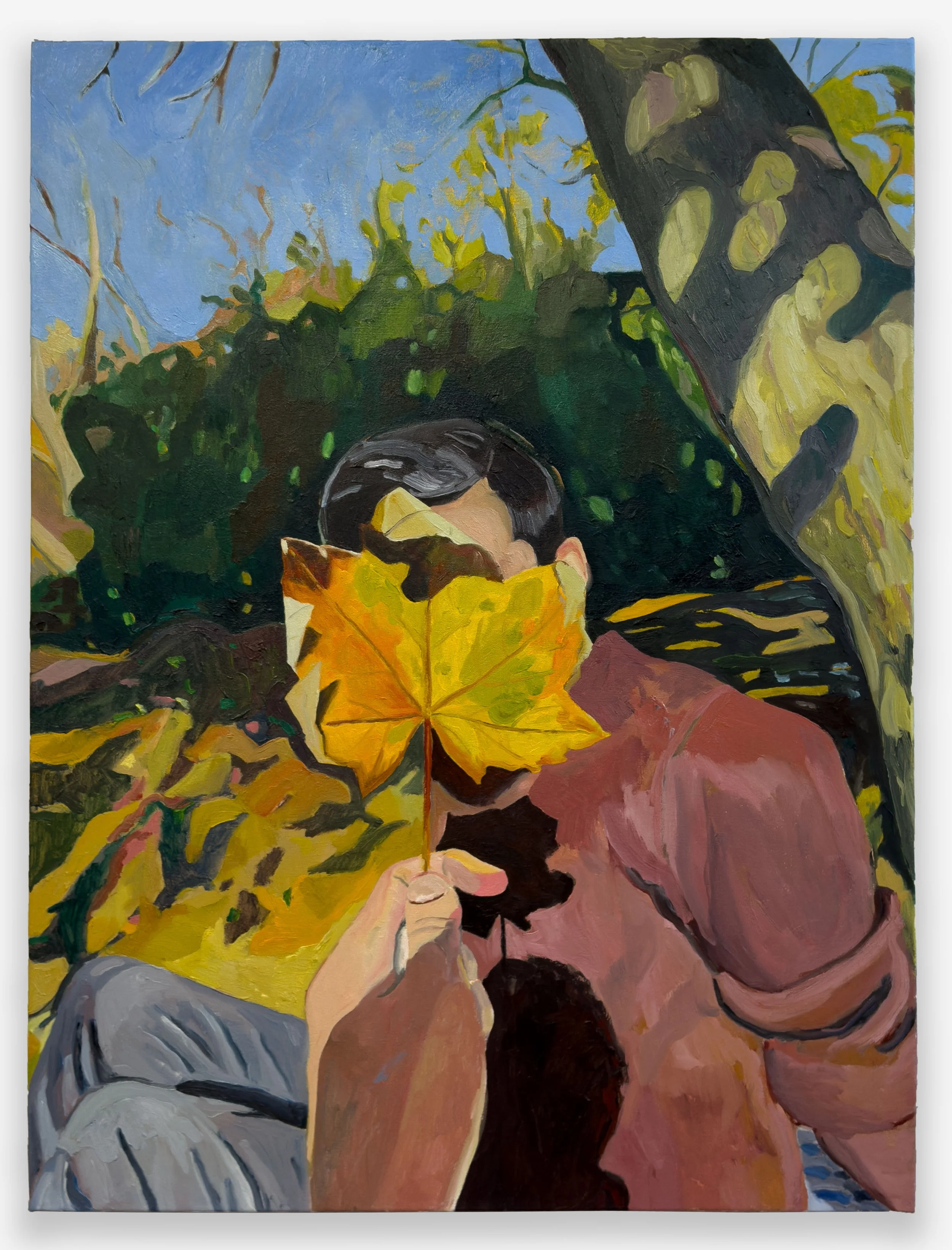 Tin Nguyen, “look: autumn came, and you were beautiful”, oil on canvas, 40 x 30 inches, 2025