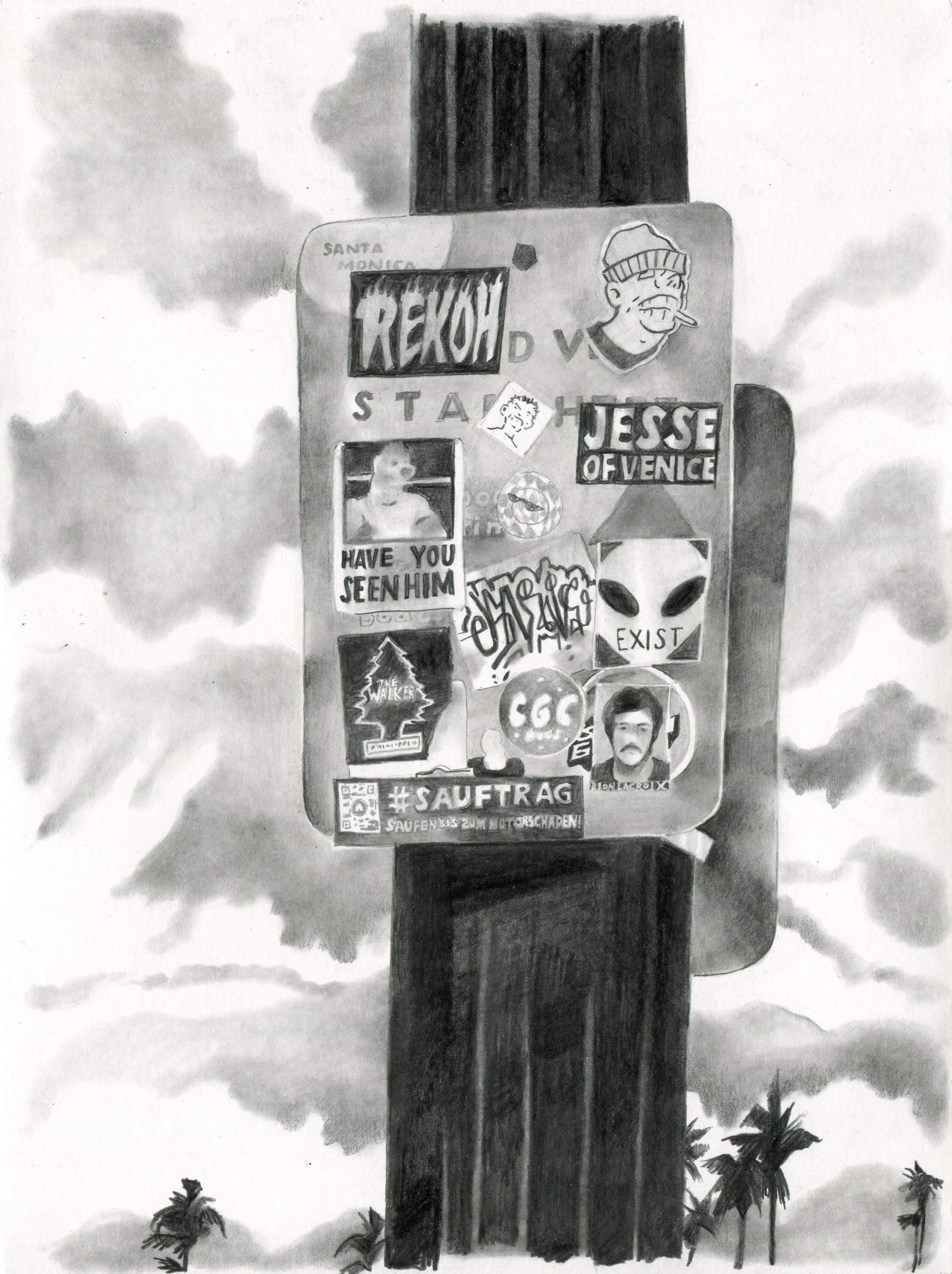 Logan T. Sibrel, “Line Out”, Pencil on paper, 12 x 9 inches, 2026 