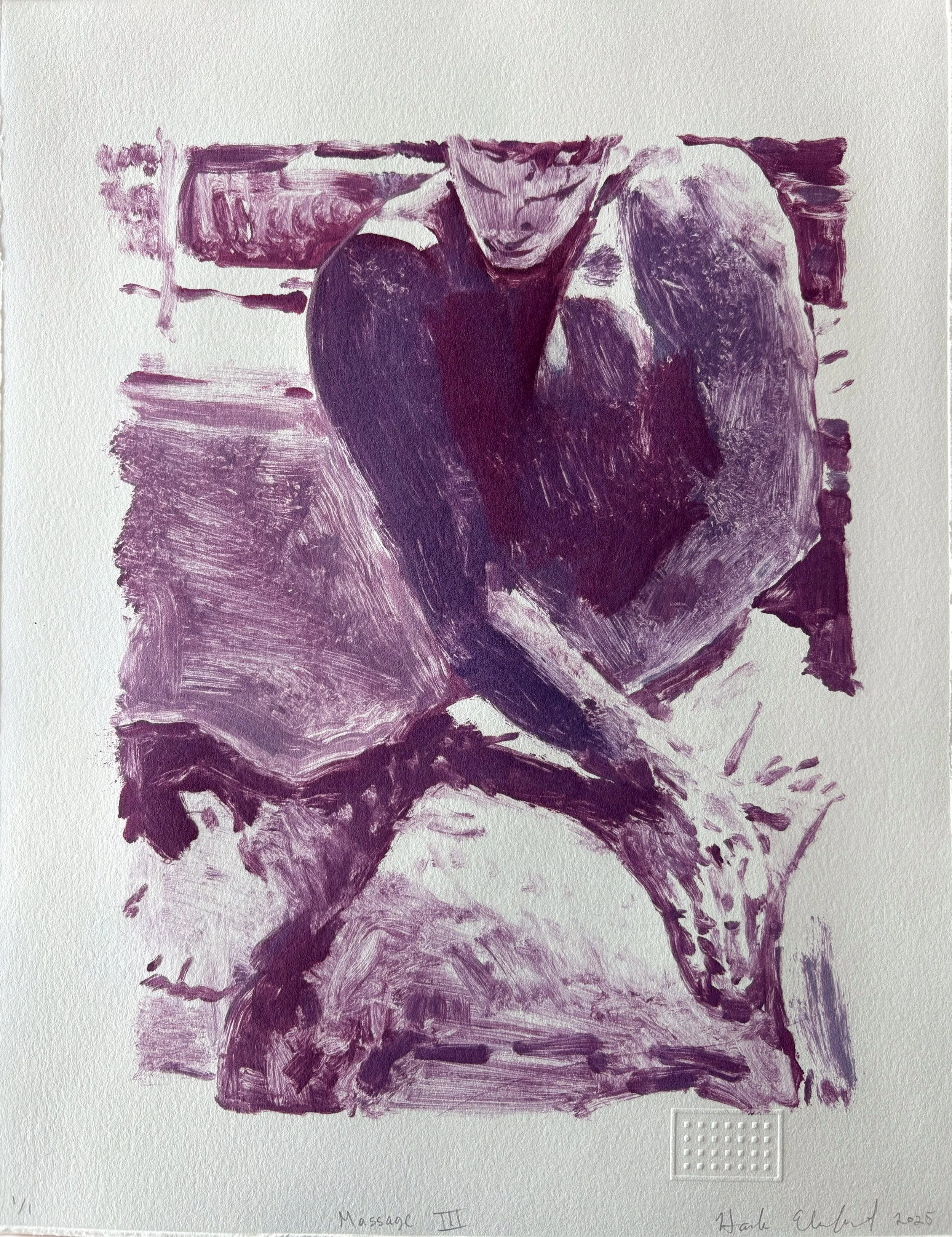 Hank Ehrenfried, "Massage III" , 14.5 x 11 inches, monotype, 2025 