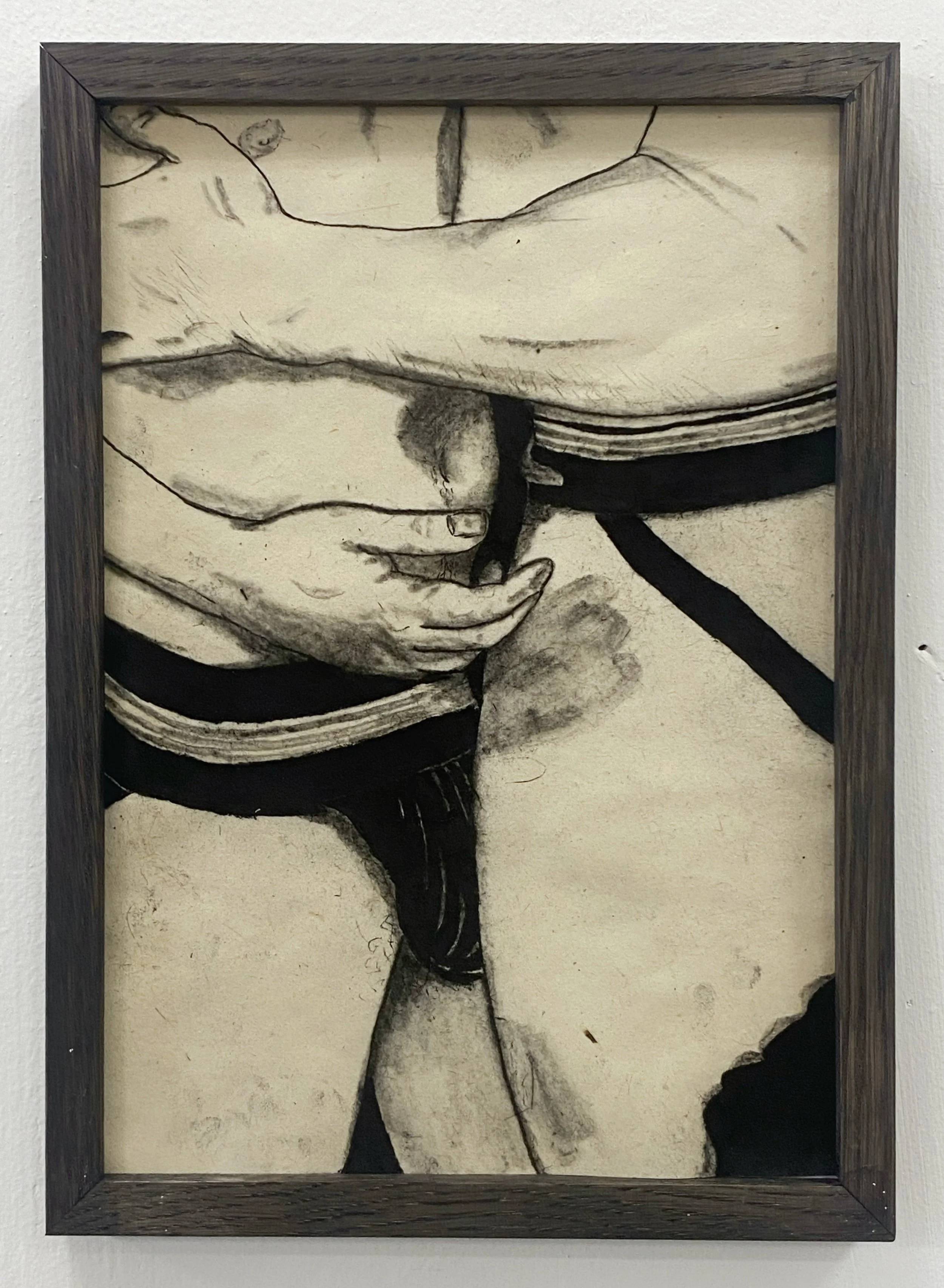 "Jock Straps", charcoal on paper, 11 x 8 inches, 2025