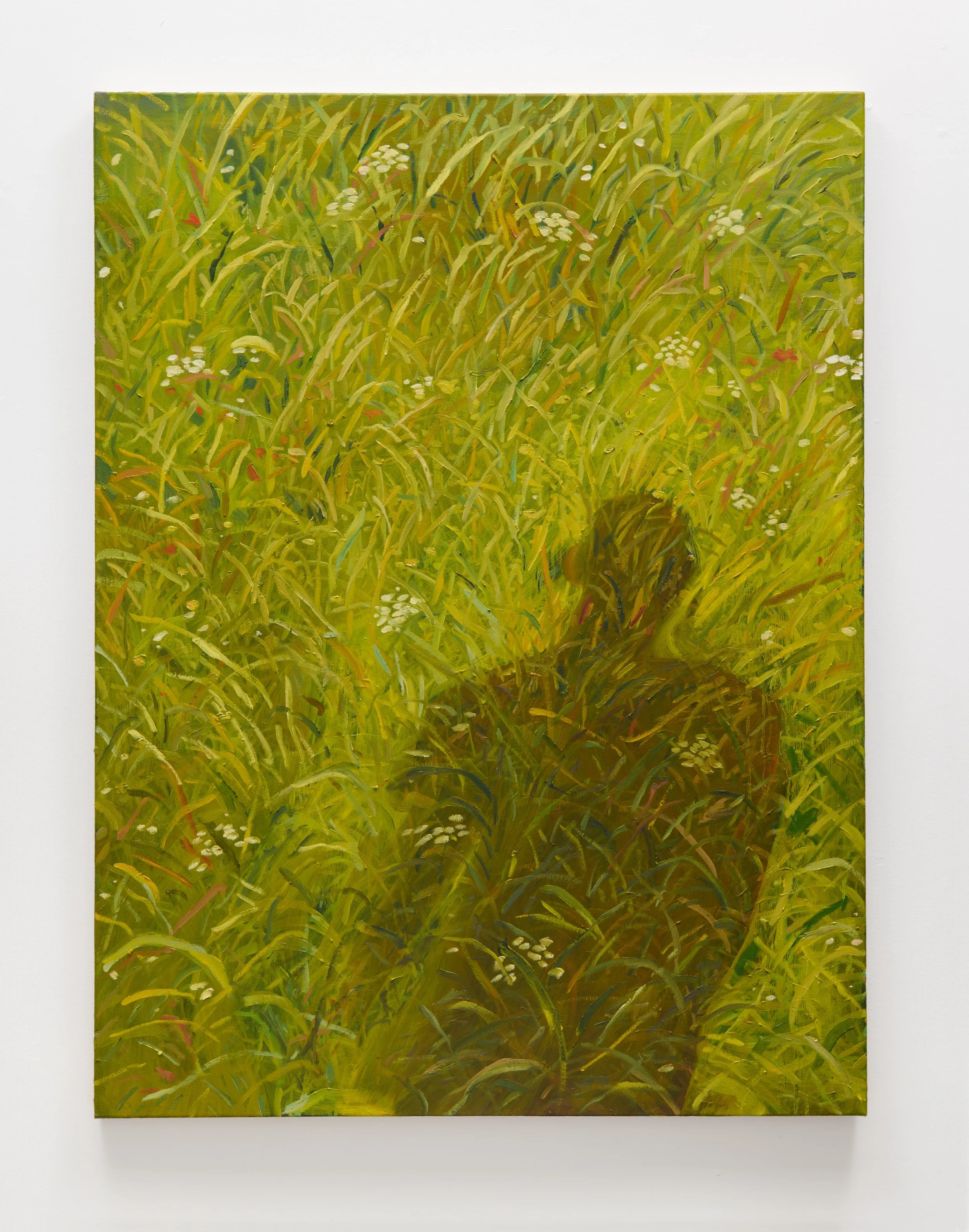 Tin Nguyen,“the earth reflects back, a sky behind me”, oil on canvas, 48 x 36 inches, 2026
