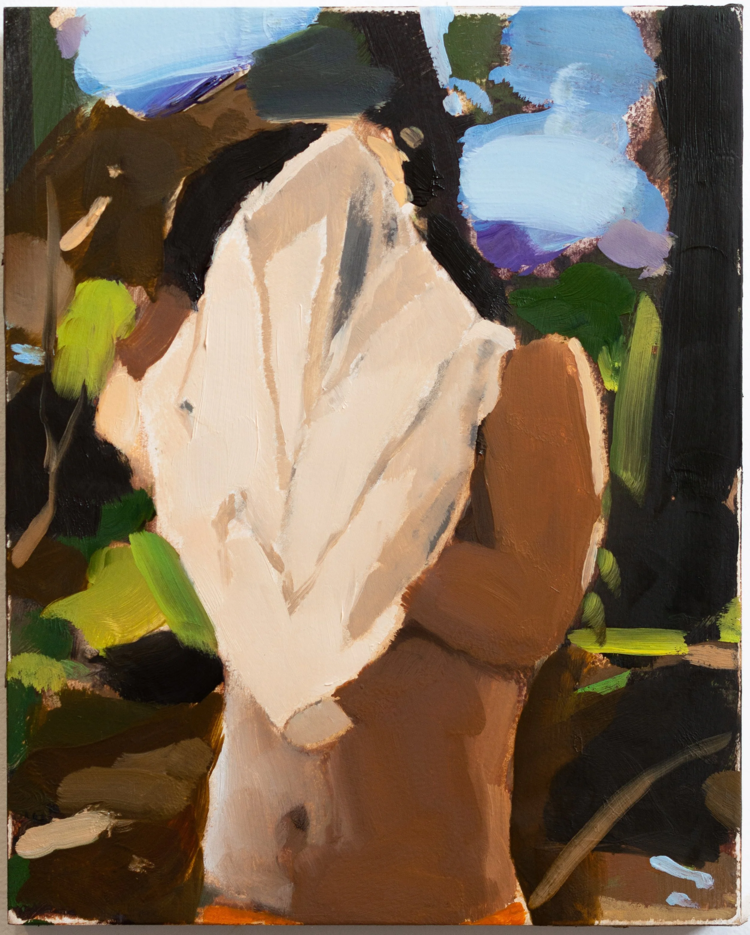 Stephen Bron, To The Trees, Tarry, oil on panel, 10 x 8 inches, 2026
