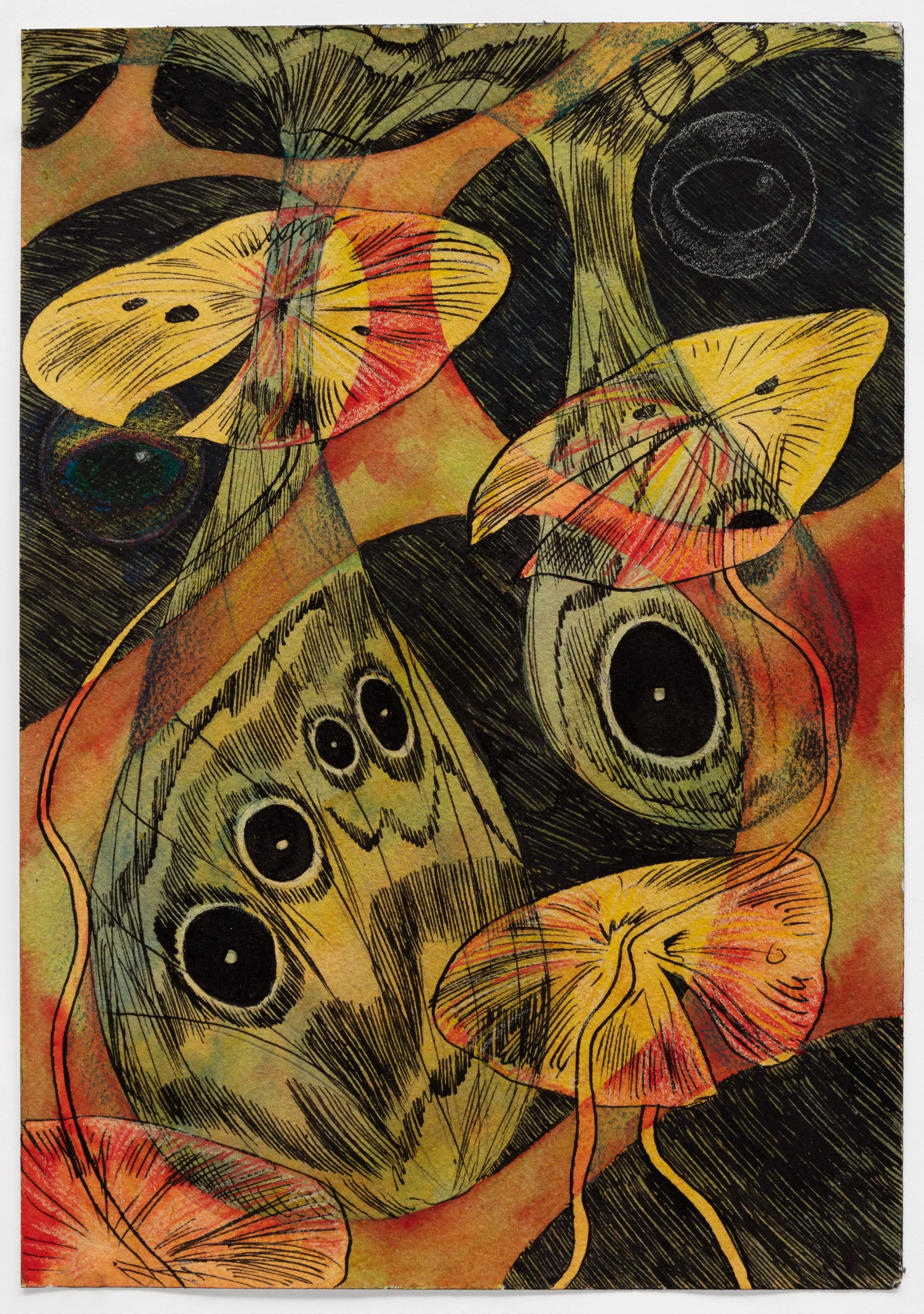 Sarah Davidson, Touching Feeling, watercolour, ink and pencil crayon on paper, 10.5 x 7 inches, 2022 
