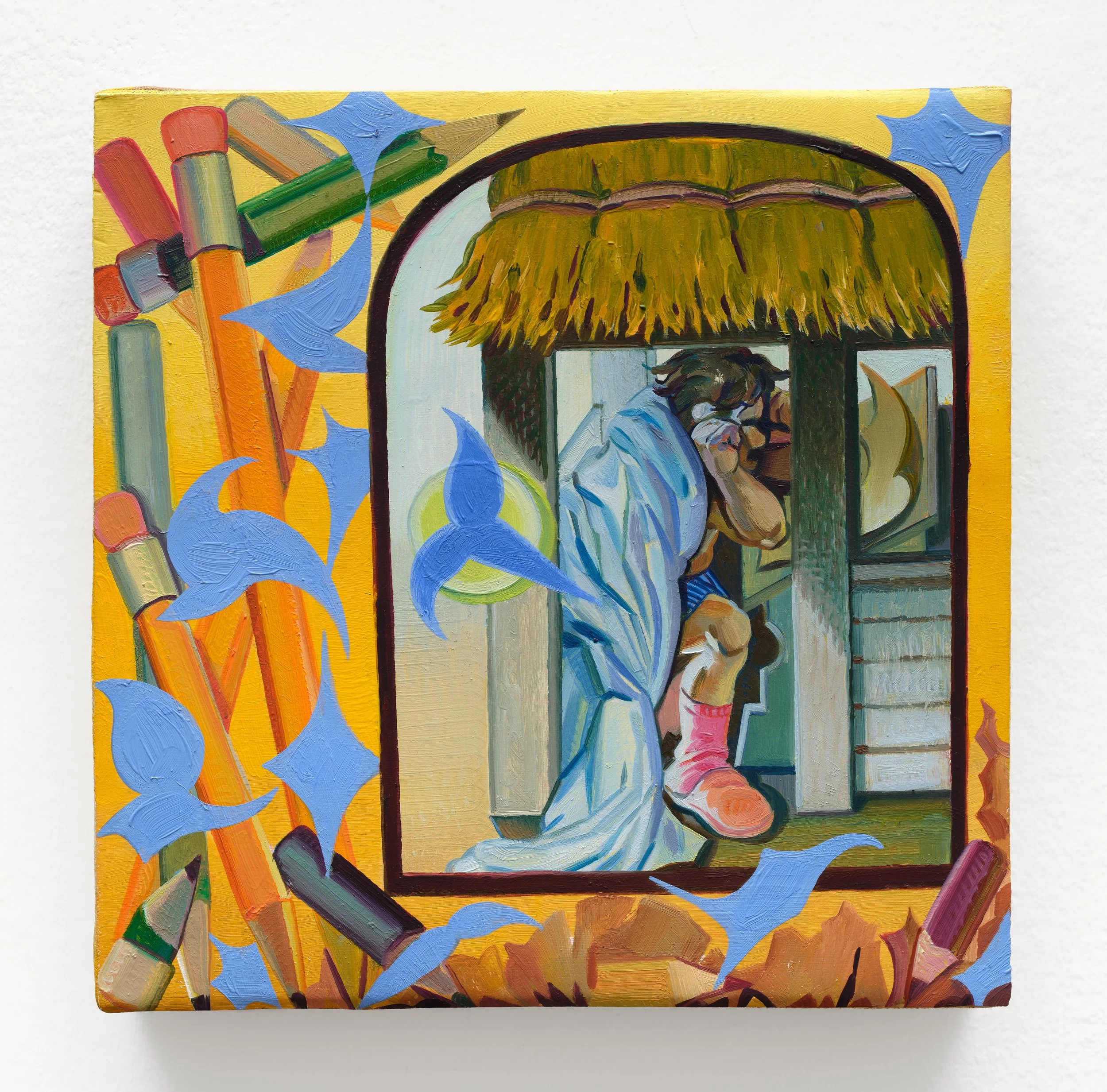 "Temptation", Oil on linen-wrapped panel, 8 x 8  inches, 2026