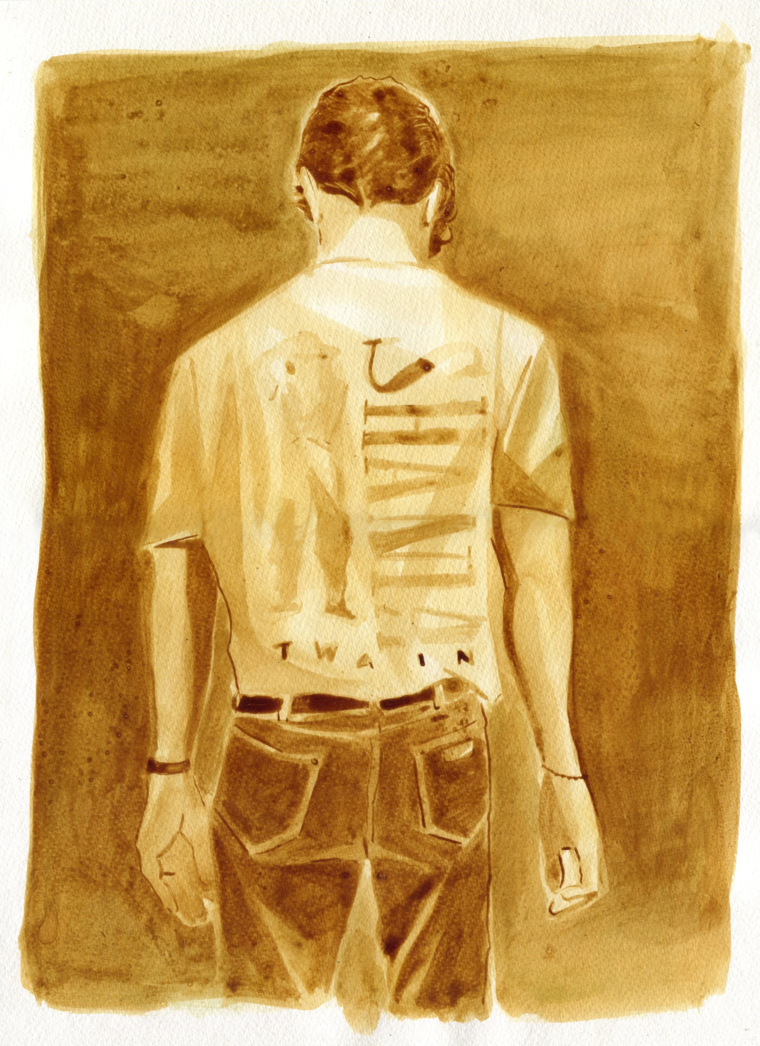Logan T. Sibrel, “Shania”, Ink on paper, 16 x 12 inches, 2026 