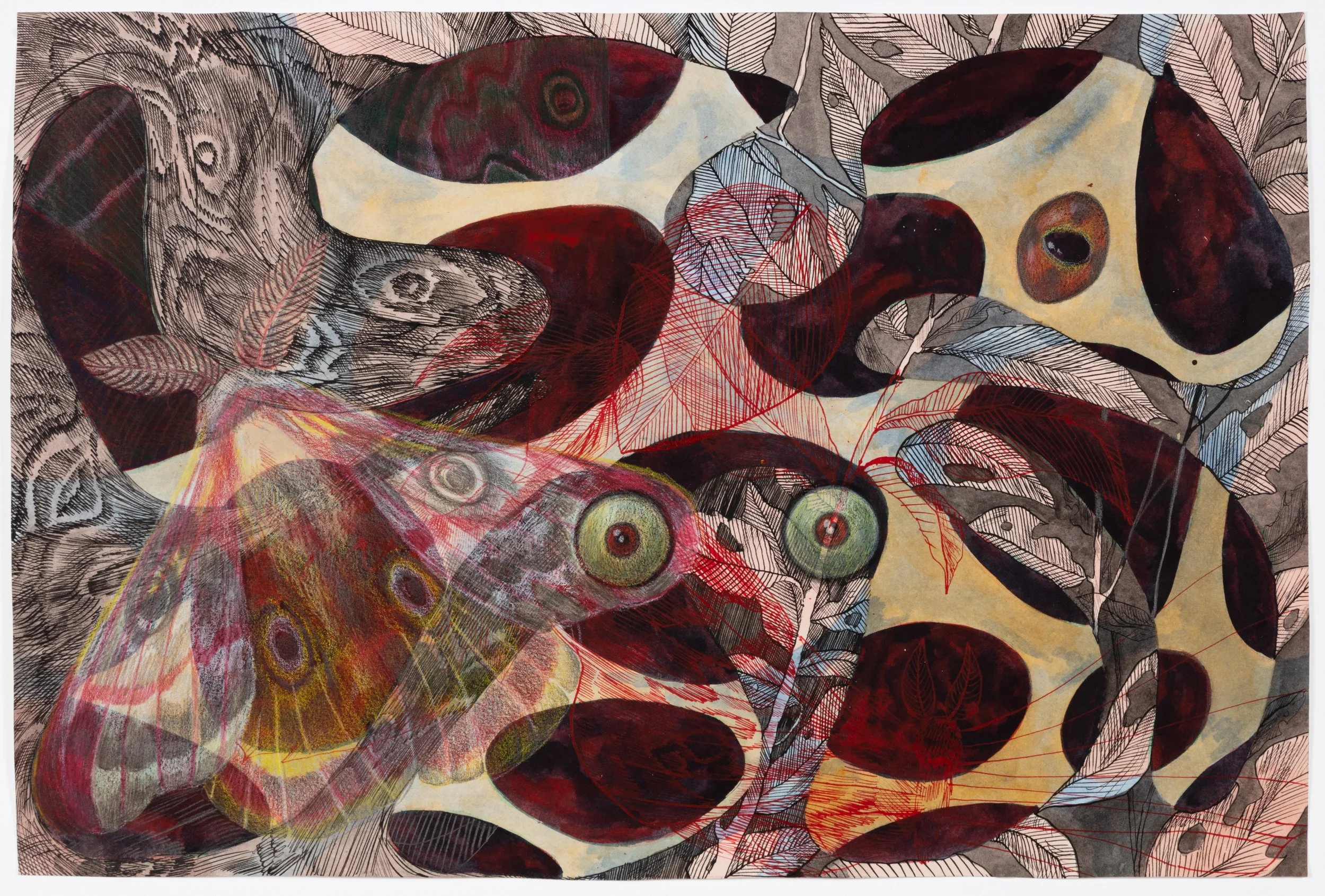 Sarah Davidson, Brindled, watercolour, ink, and pencil crayon on paper, 13.75 x 20.75 inches,, 2020
