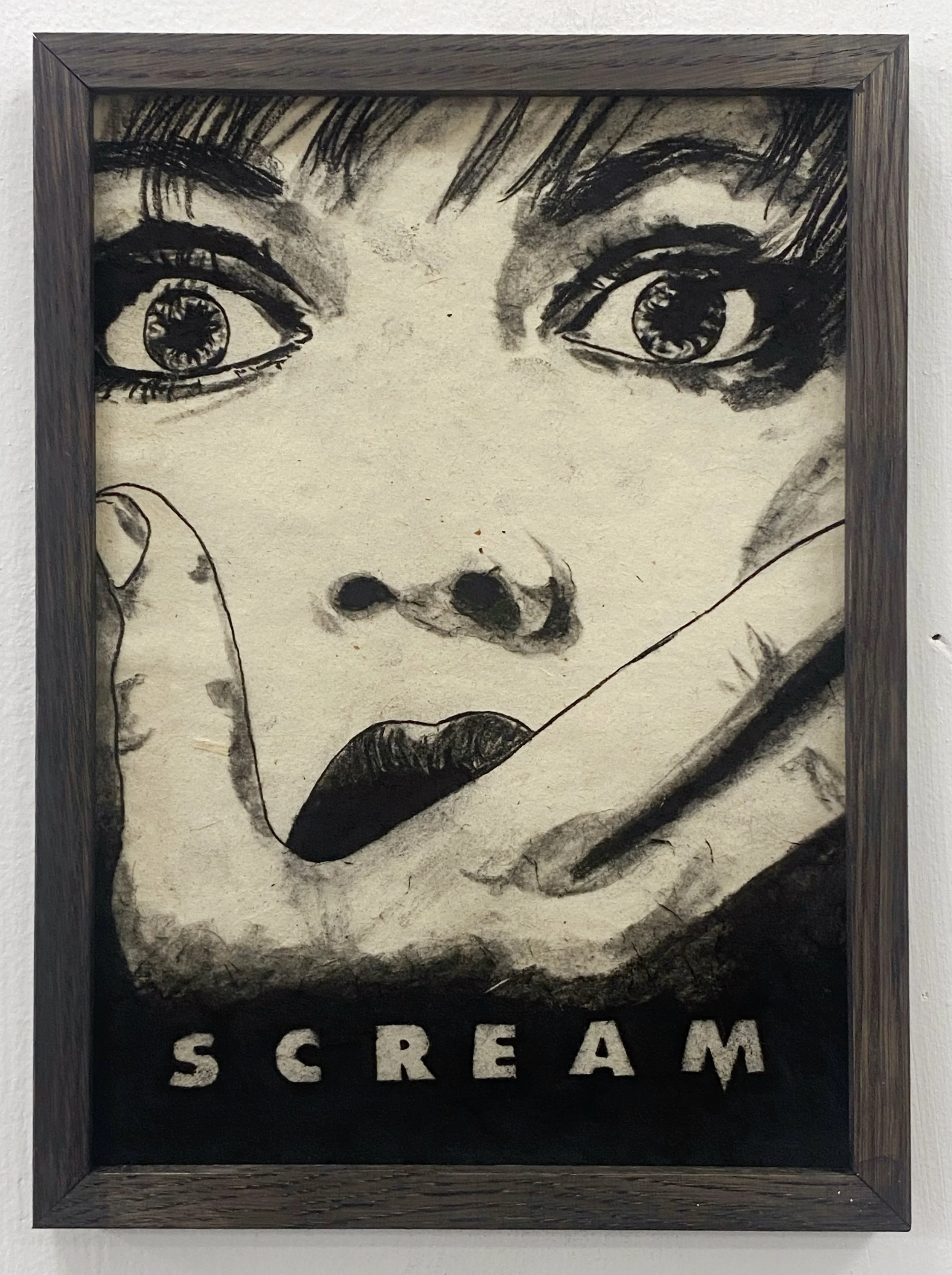 "Scream Movie poster", charcoal on paper, 11 x 8 inches, 2025