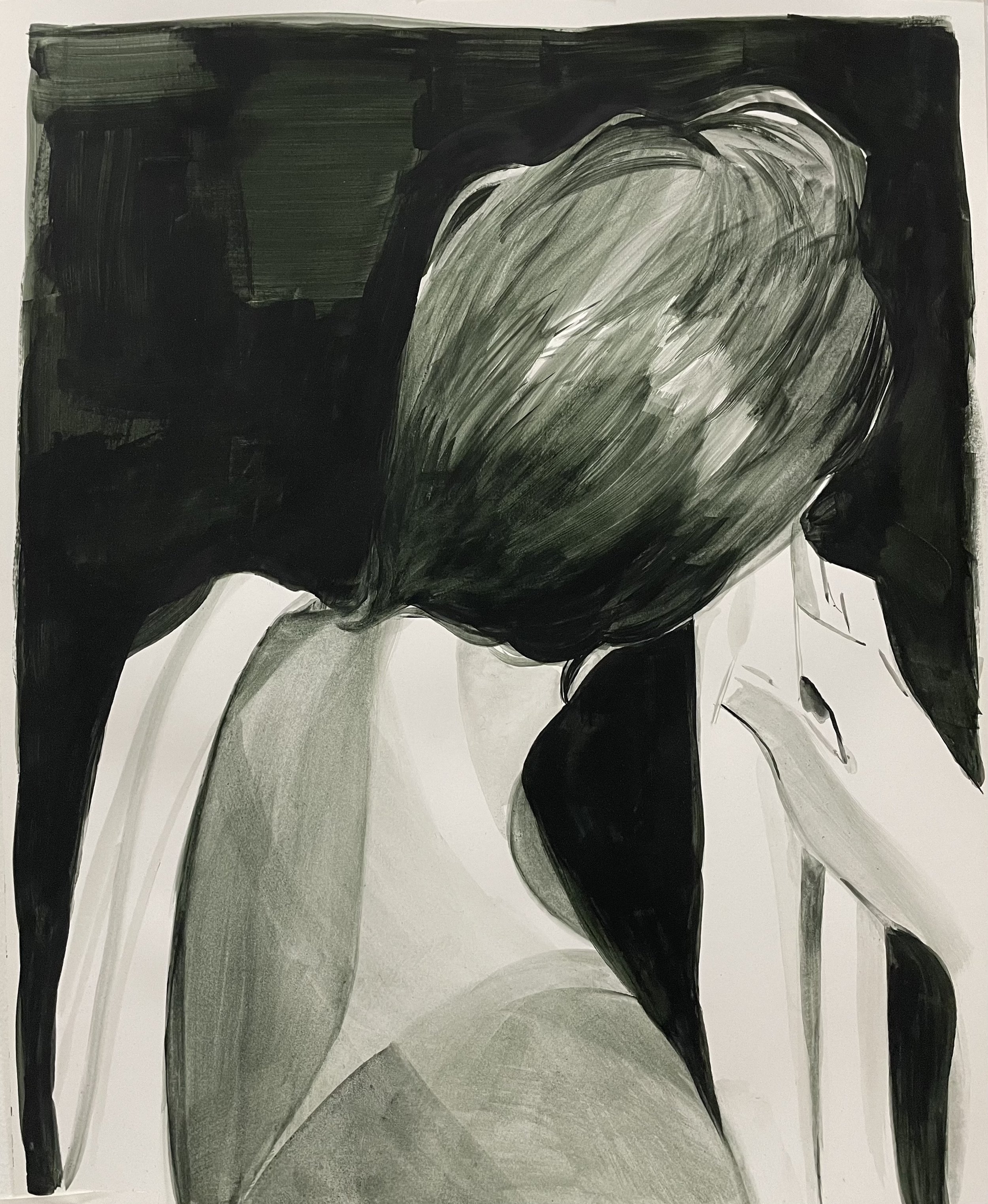 Logan T. Sibrel, “Wet Behind…”, Gouache on paper, 24 x 19 inches, 2026