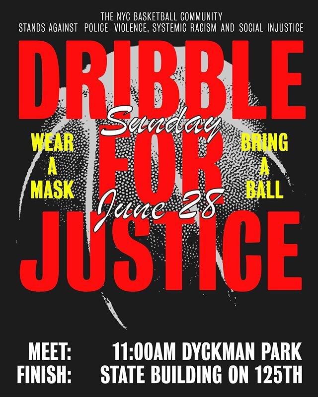 Basketball is a powerful unifier, that brings together people from all backgrounds. Whether you hoop, coach, or just love the game, meet us this Sunday (6/28) at Dyckman Park, where we will harness that unity and march in protest as an reminder that 