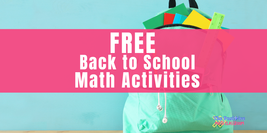 Free Back to School Math Activities for Middle School