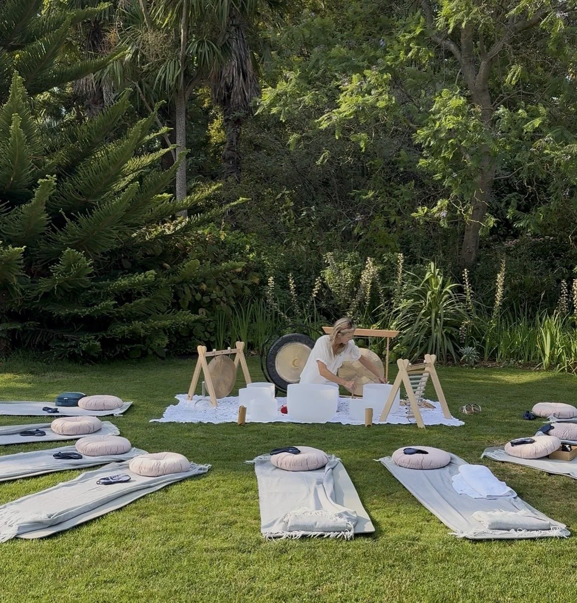 outdoor sound bath corporate sound bath group sound healing