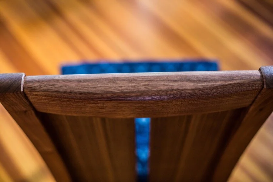 Alicia Dietz Studios, Alisha Deetz, Traditional and Contemporary Dining Chairs - Arched Back Walnut, Combining comfort and class, the arched-back chair is one that’s easy to sit in from appetizers to deserts. The gentle curve of the back legs and boo