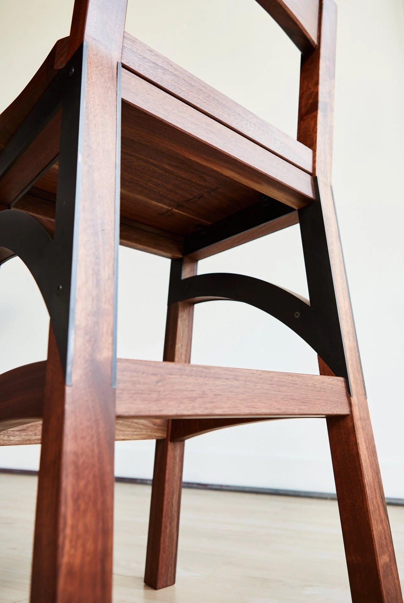 Custom bar stools perfect for entertaining for dinner parties and family gatherings. Low-back chairs combine handcrafted woodworking with custom metalwork to produce modern chairs with a contemporary flair. Handmade in Richmond, VA. Custom concrete f