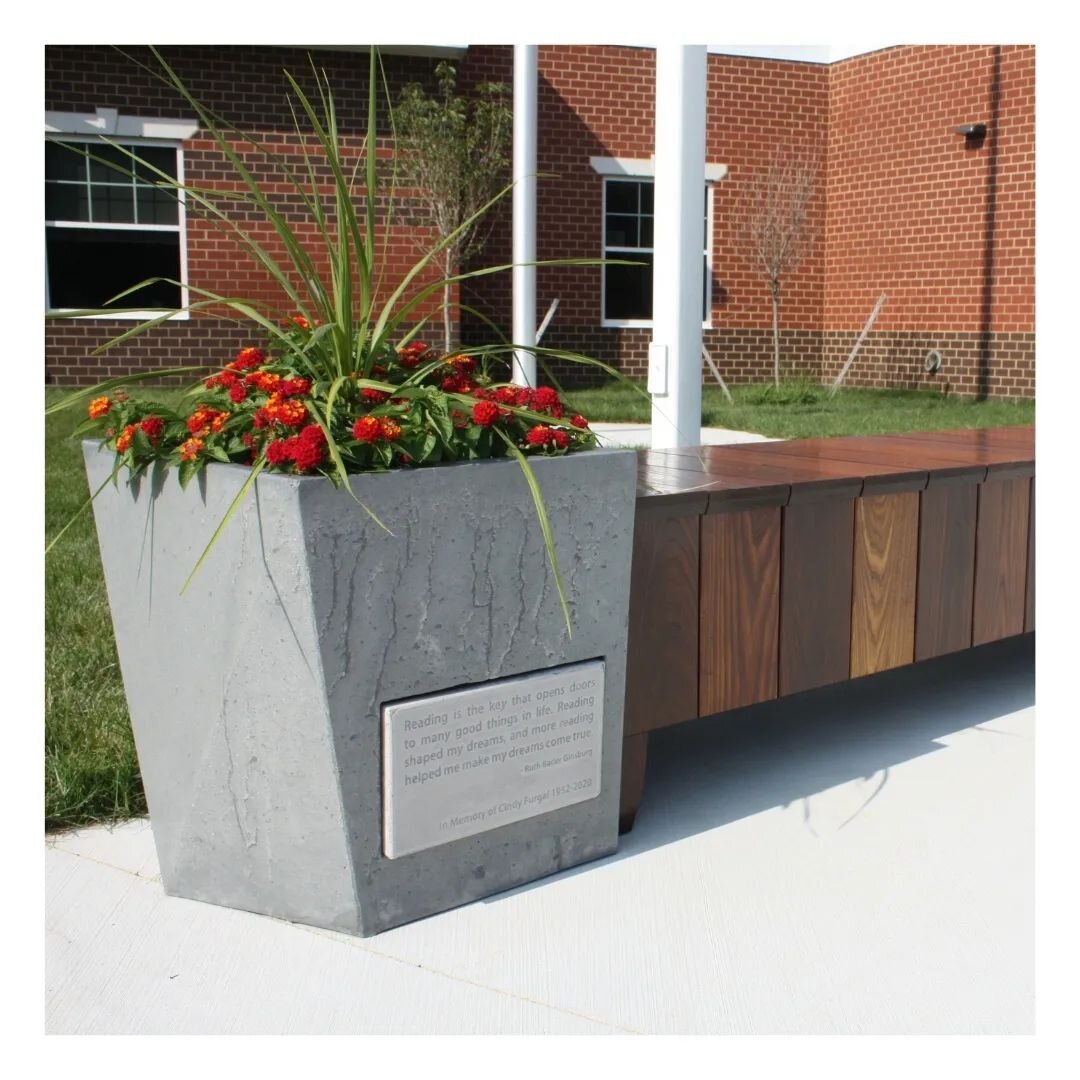 Sometimes, I get to be part of projects that are bigger than the piece.  This was one of them. 

These concrete planters were part of a memorial bench for a teacher who passed away. She loved to be in the garden and to be surrounded by her students a