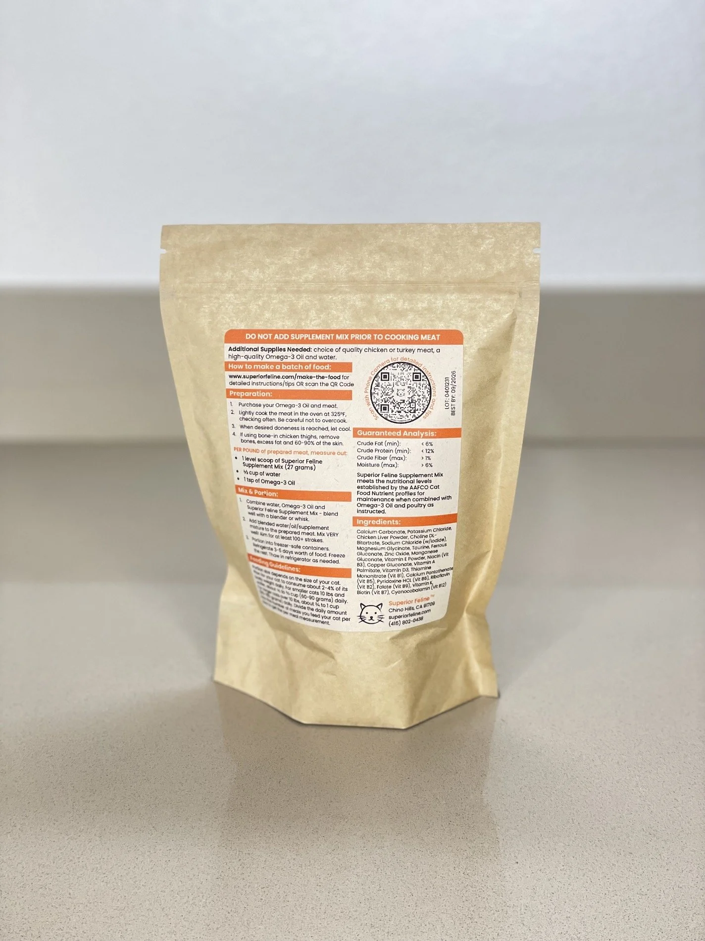 Homemade Cat Food Supplement Mix — Superior Feline