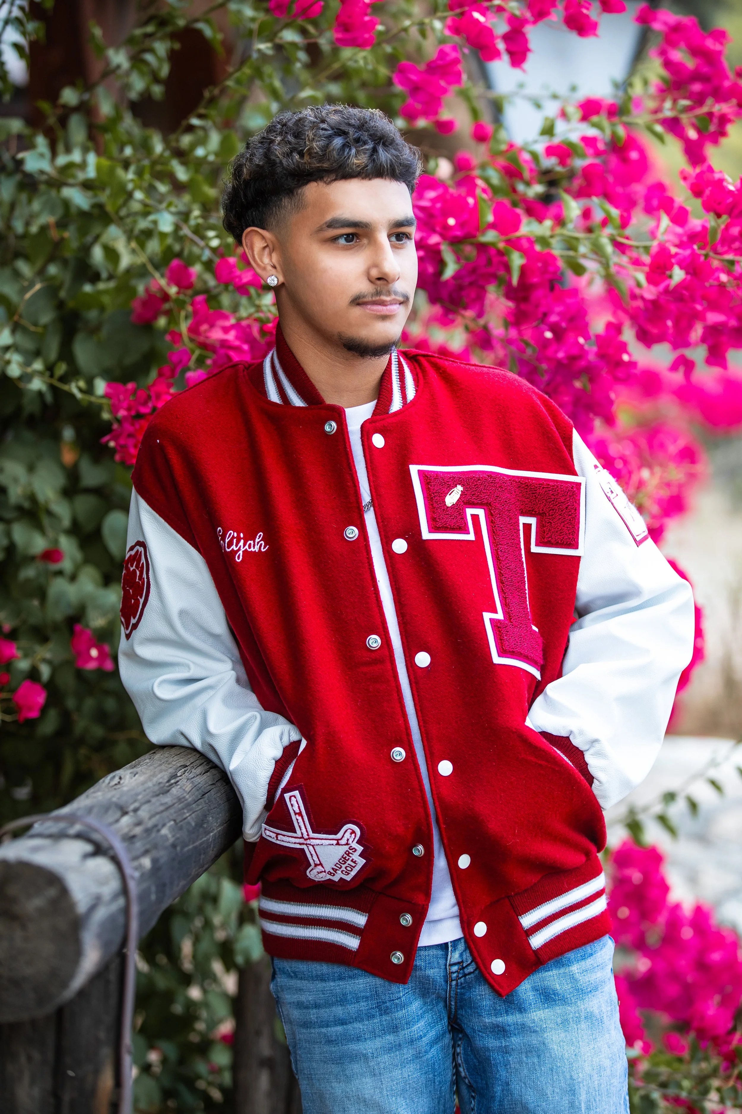 letterman jacket senior photos