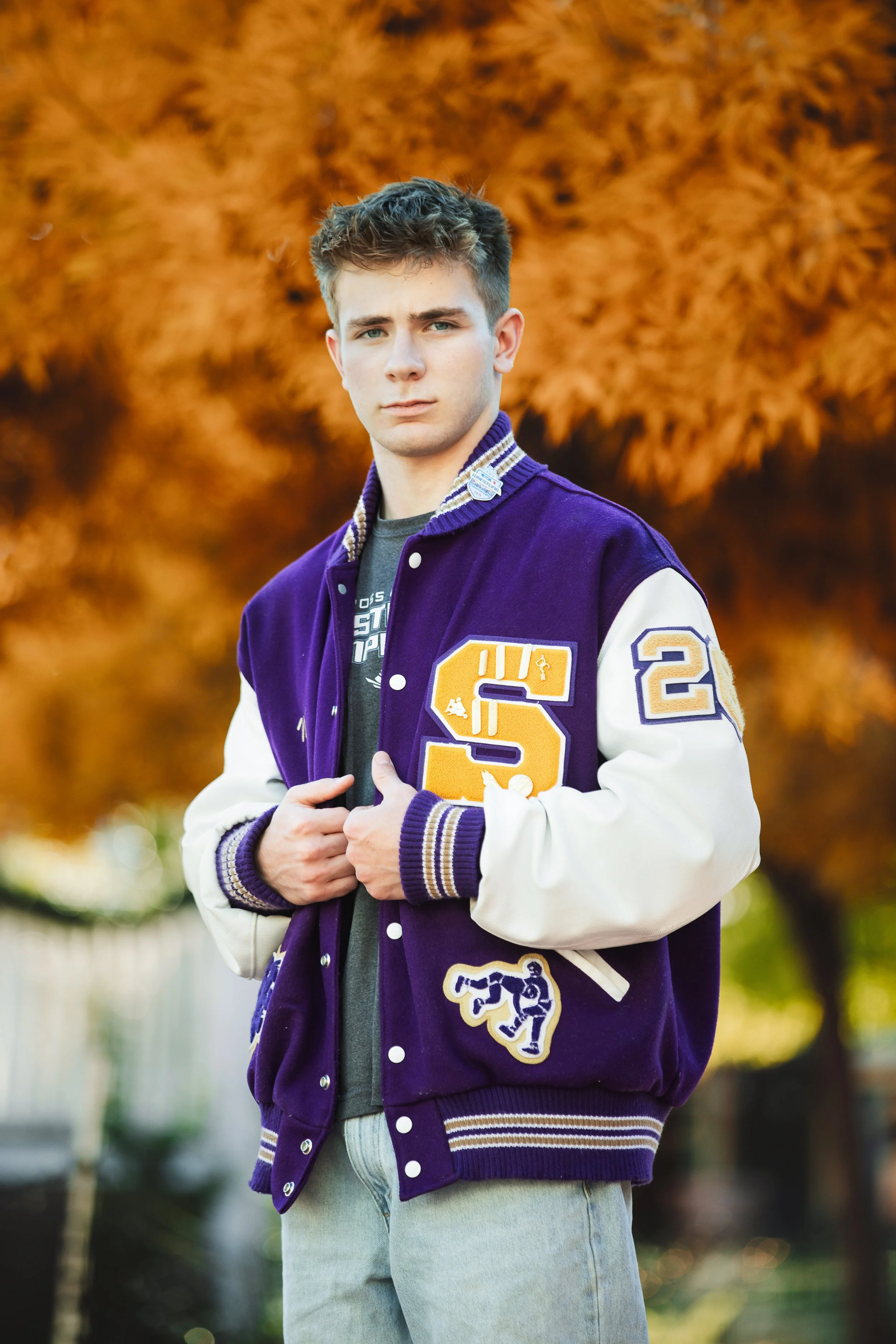 letterman jacket senior photos