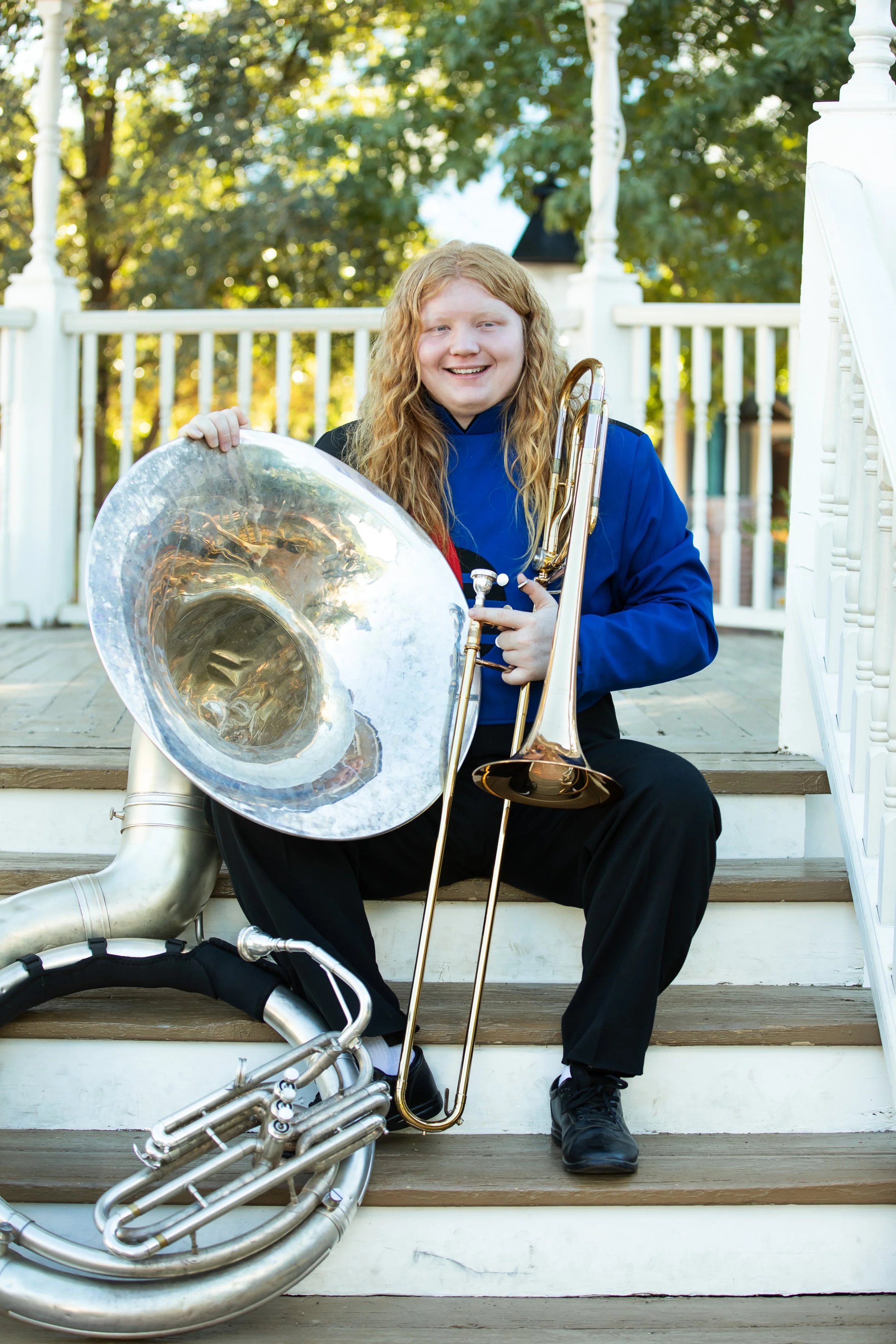 low brass marching band portraits