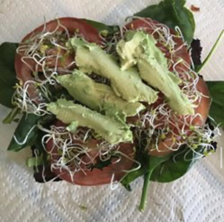 BLT - Vegan Bacon, Spinach, Avocado, Tomatoes, Sprouts, and veganaise