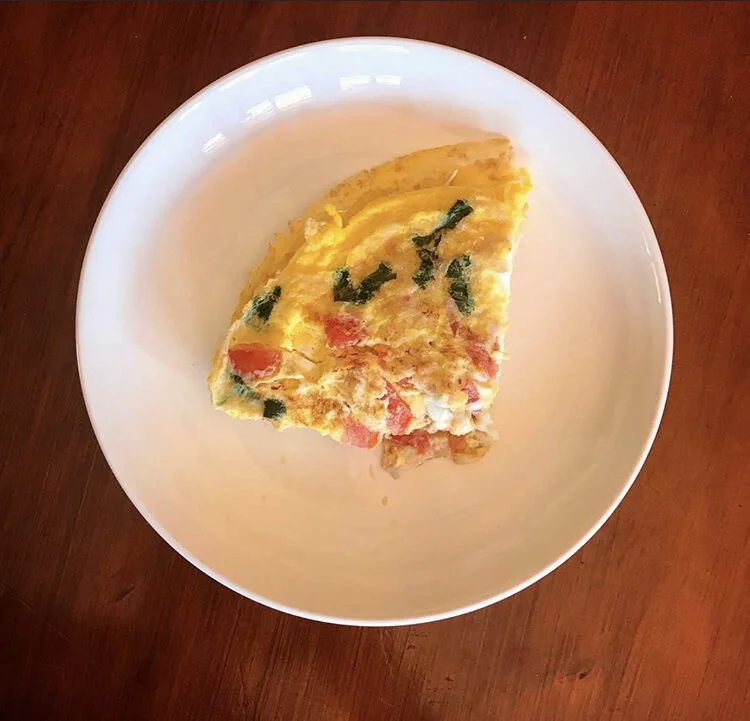 Breakfast Omelette - Tomatoes, Dairy Free Cheese, Cilantro, & Eggs