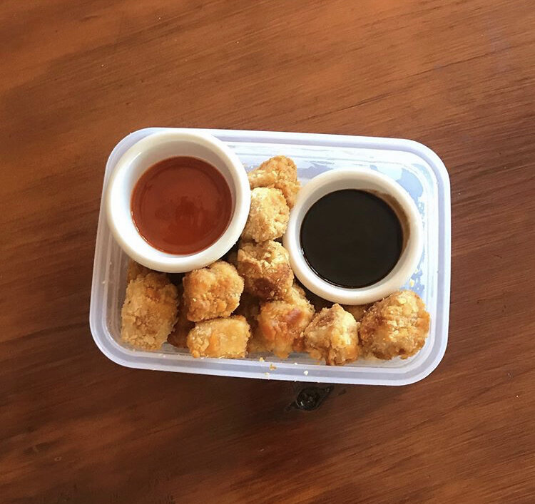 Tofu Nugs with buffalo sauce