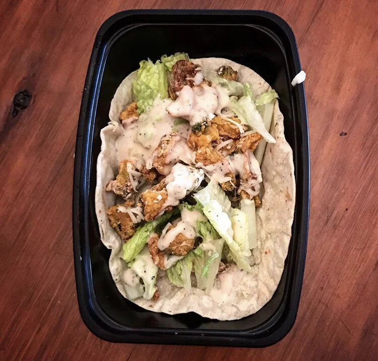 Vegan "Chicken" Caesar Salad Wrap