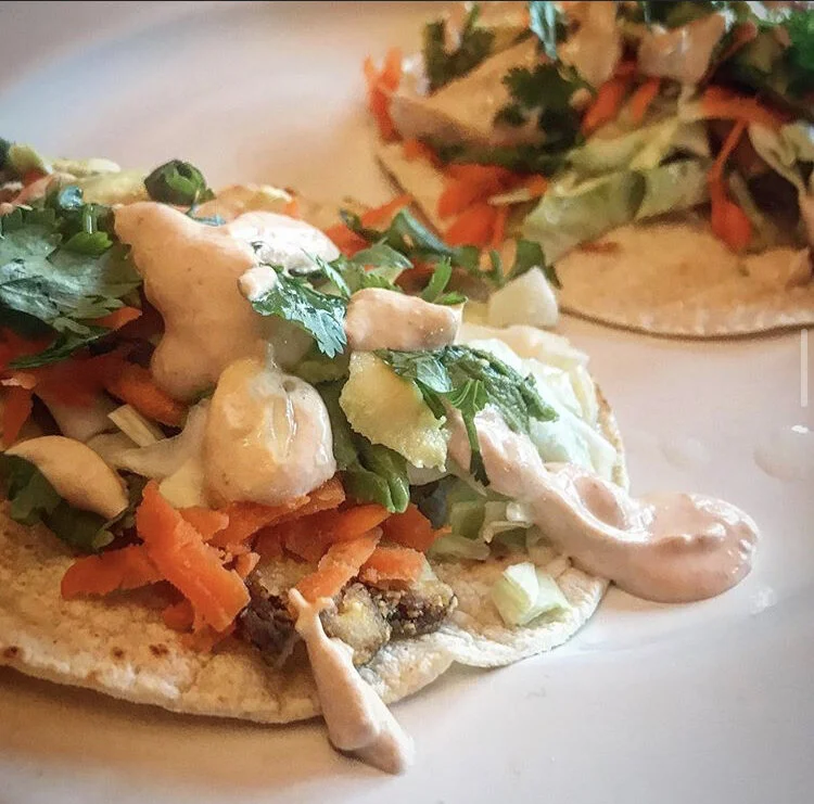 Vegan "Fish" tacos w/ Aoli - Hearts of Palm, Carrots, Aoli, Cilantro, Cabbage, Lime, Tortillas

recipe: 