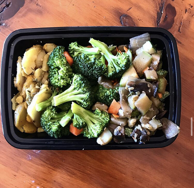 Sautéed mushrooms, onions, steamed broccoli, carrots, & potatoes w/ herbs 