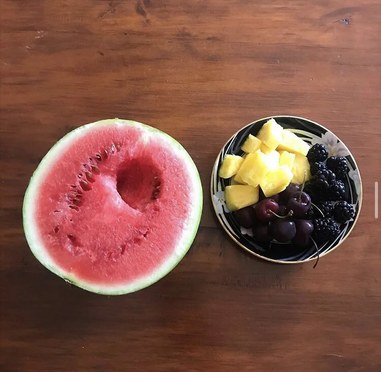 watermelon, pineapple, cherries 