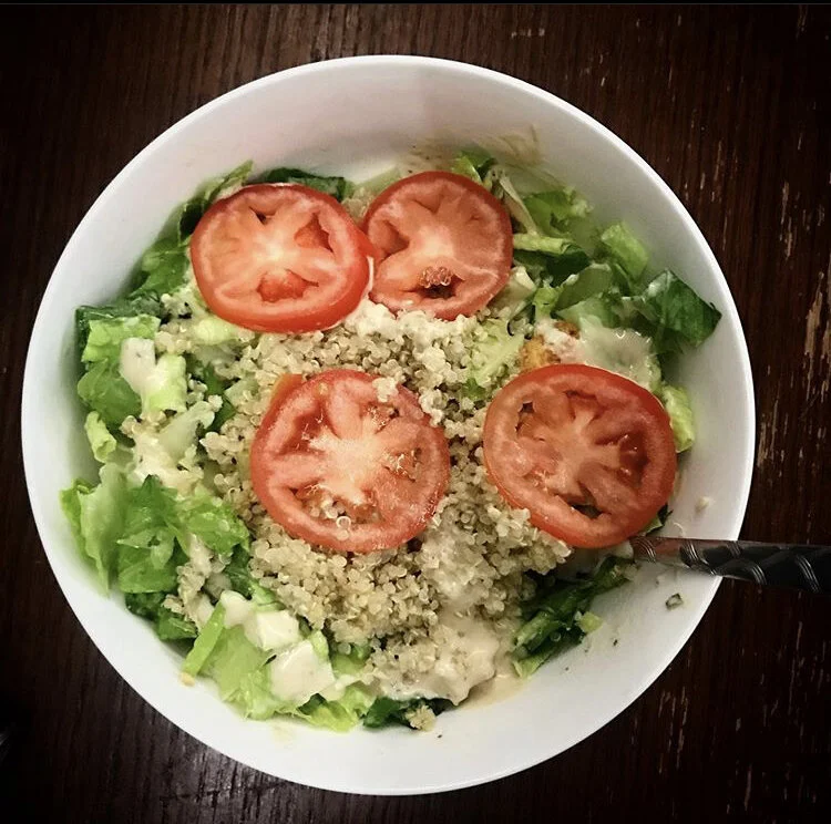 Caesar Salad w/ tomatoes croutons & quinoa