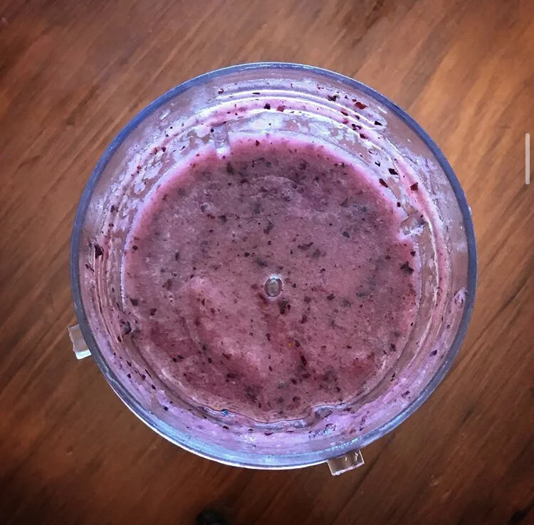 Water, Blueberries, Banana, Pineapple 