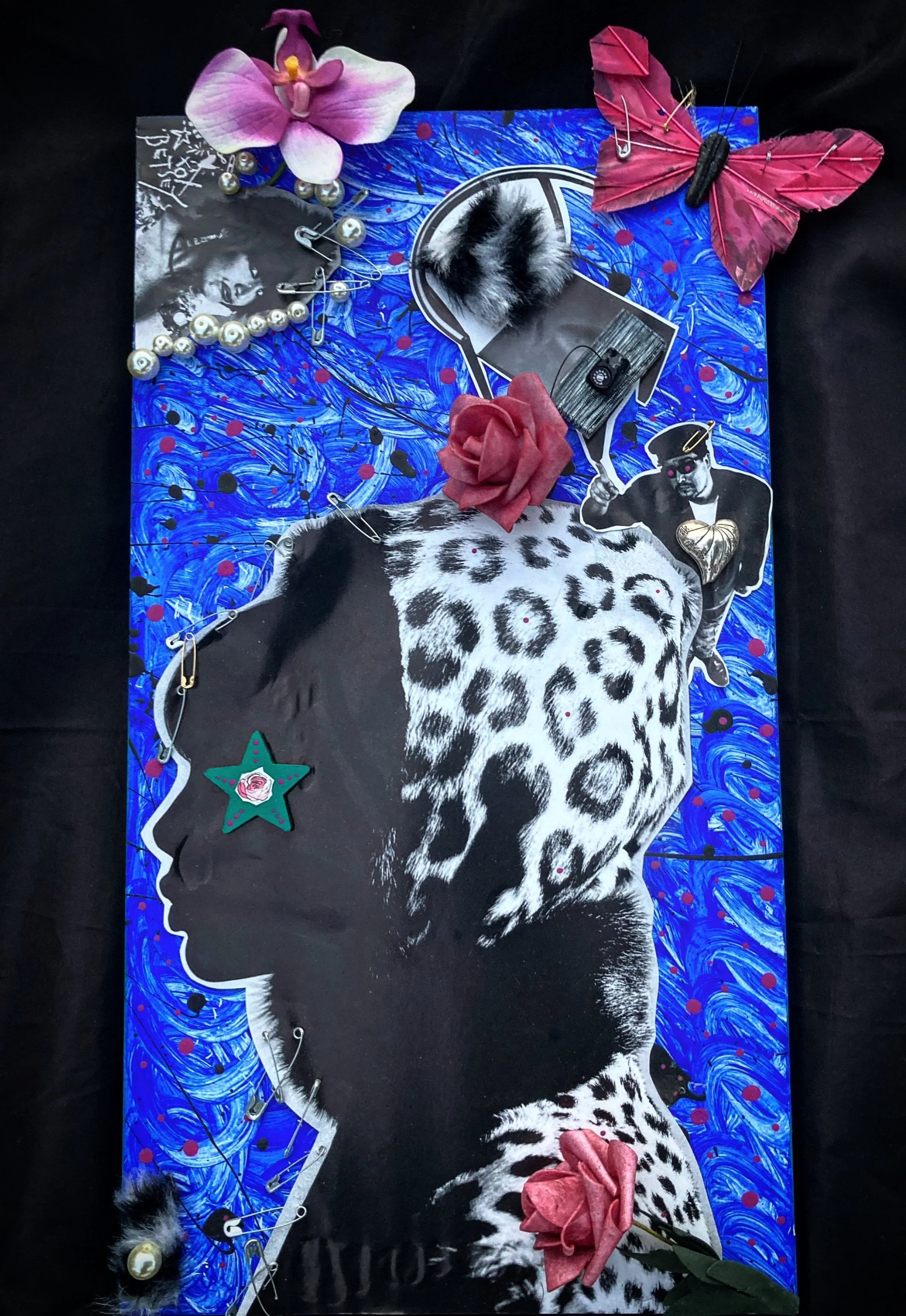 "Alley Kats Blush" 
Punk & Fashion inspired, feeling fierce, bold, and Rock  & Roll. This was the piece that inspired me to incorporate texture. All my pieces are meant to be touched, truly felt. Everything on my pieces can be touched, thats part of 