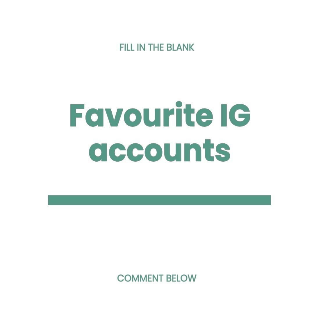 We're broadening our horizons and IG feed. Comment your favourite instagram accounts down below 👇