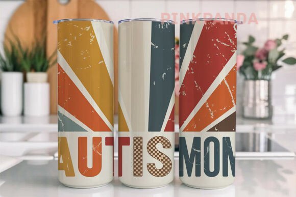 Autism Mom Retro Design - Insulated Tumbler