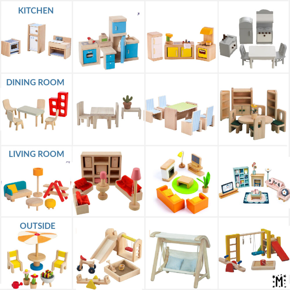 For sale with mini wooden doll house furniture kids playground