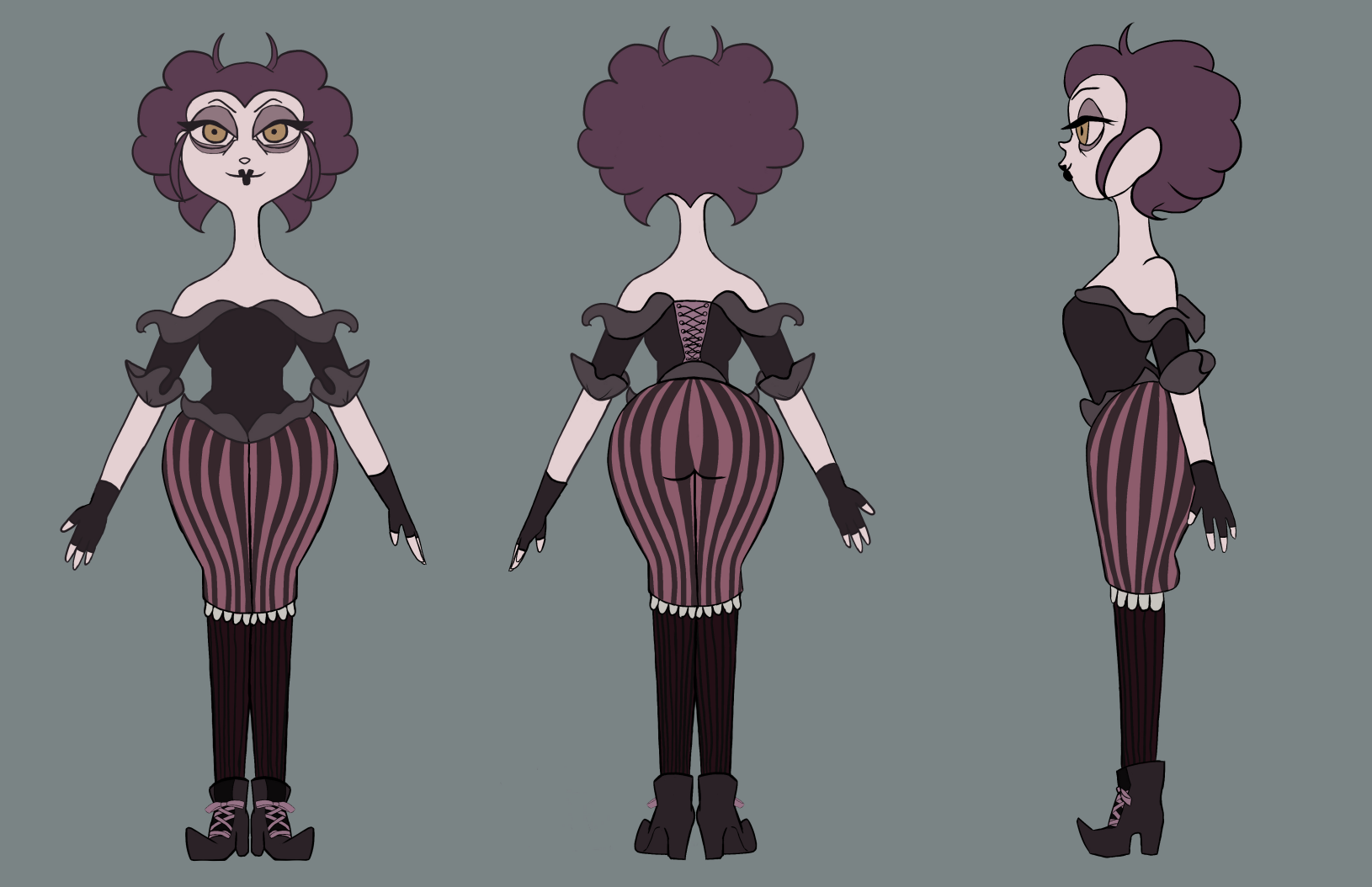 Alternate Mrs. Lovett, Star vs. The Forces of Evil style x Sweeney Todd, for Character Design class