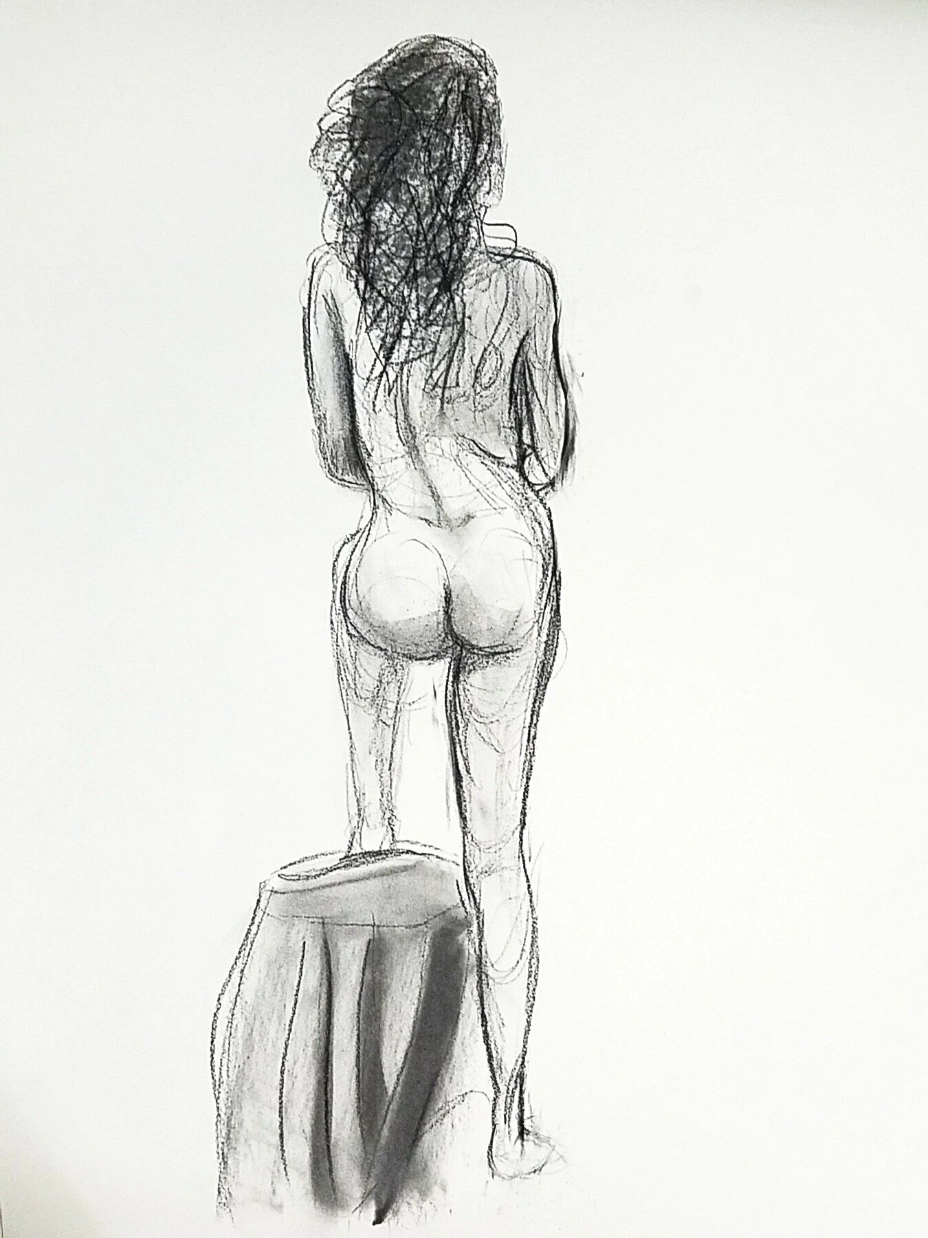 18 x 24 Curl, Charcoal and Graphite