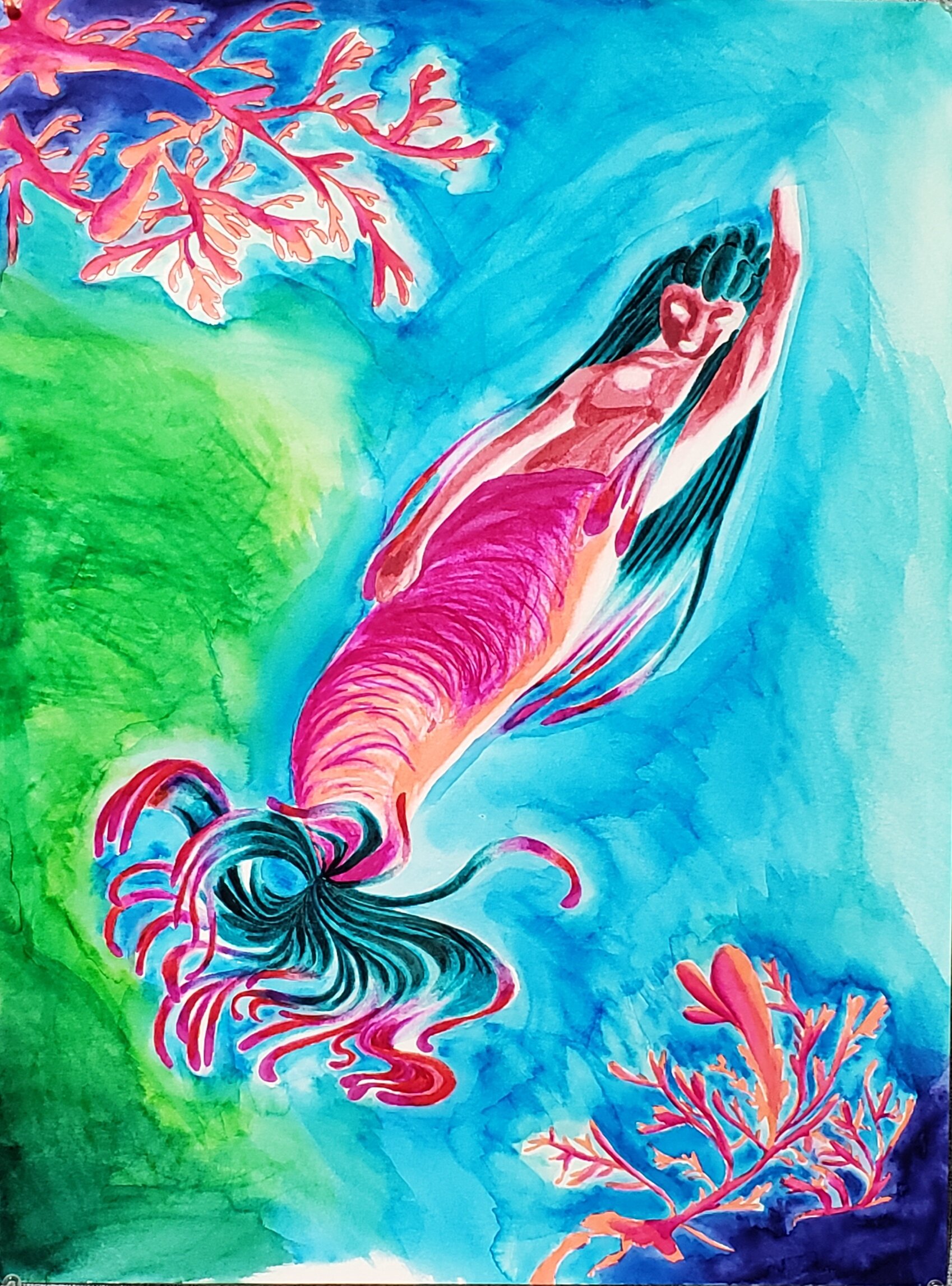 Mermaid, Concept Art, Copic Markers