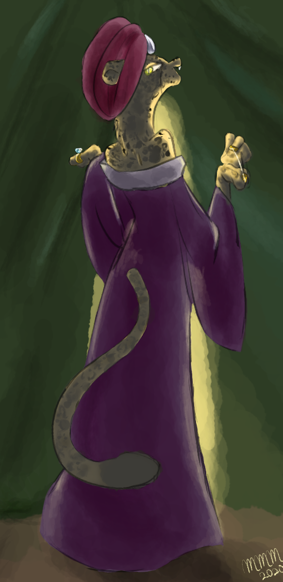 Cheetah Fortune Teller, a revisited 20 minute assignment from Character Design Class